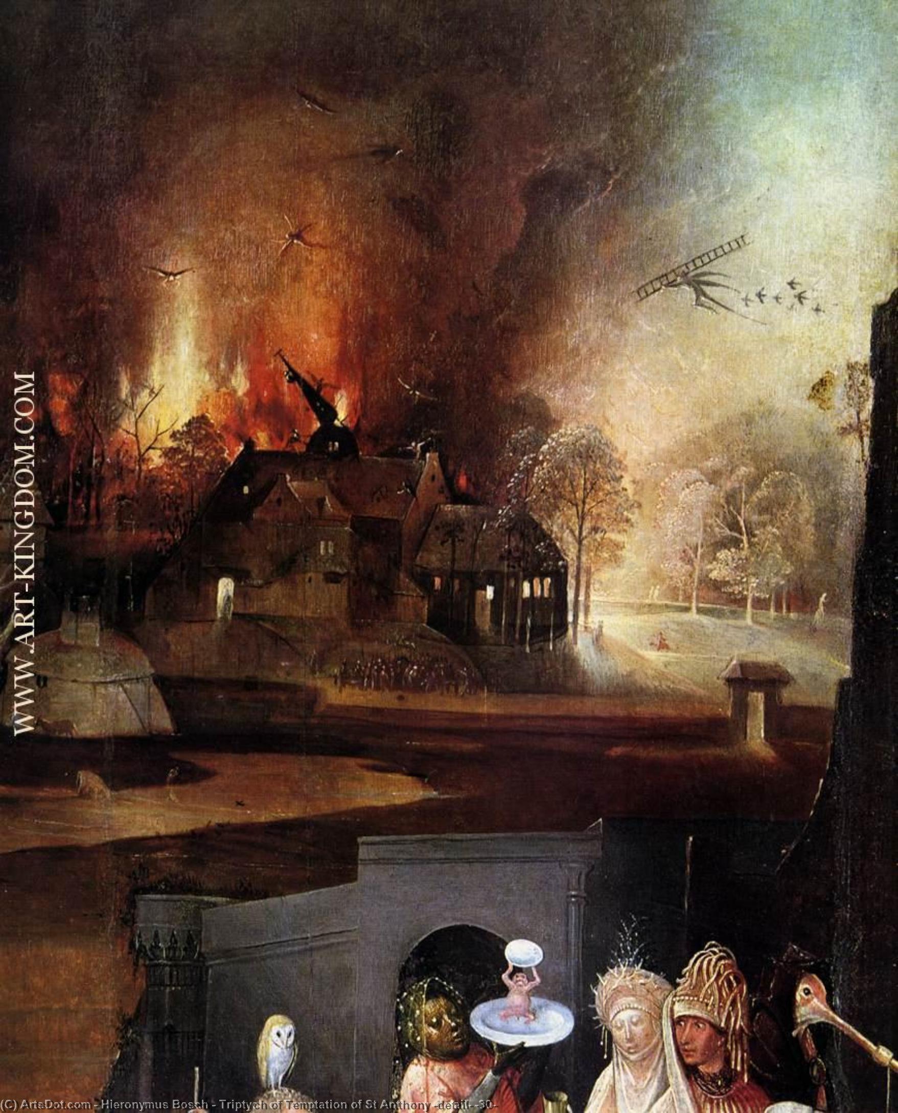 Wikioo.org – La Enciclopedia de las Bellas Artes - Pintura, Obras de arte de Hieronymus Bosch - Tríptico de las Tentaciones de San Antonio Detalle  30