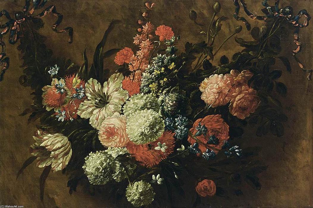 Wikioo.org - The Encyclopedia of Fine Arts - Painting, Artwork by Jan Baptist Bosschaert - Garland of Flowers