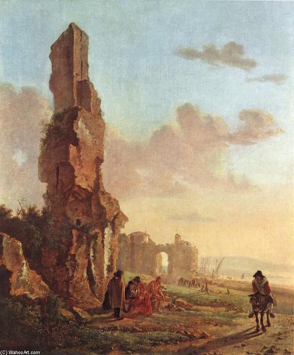 Wikioo.org - The Encyclopedia of Fine Arts - Painting, Artwork by Jan Both - Ruins at the Sea
