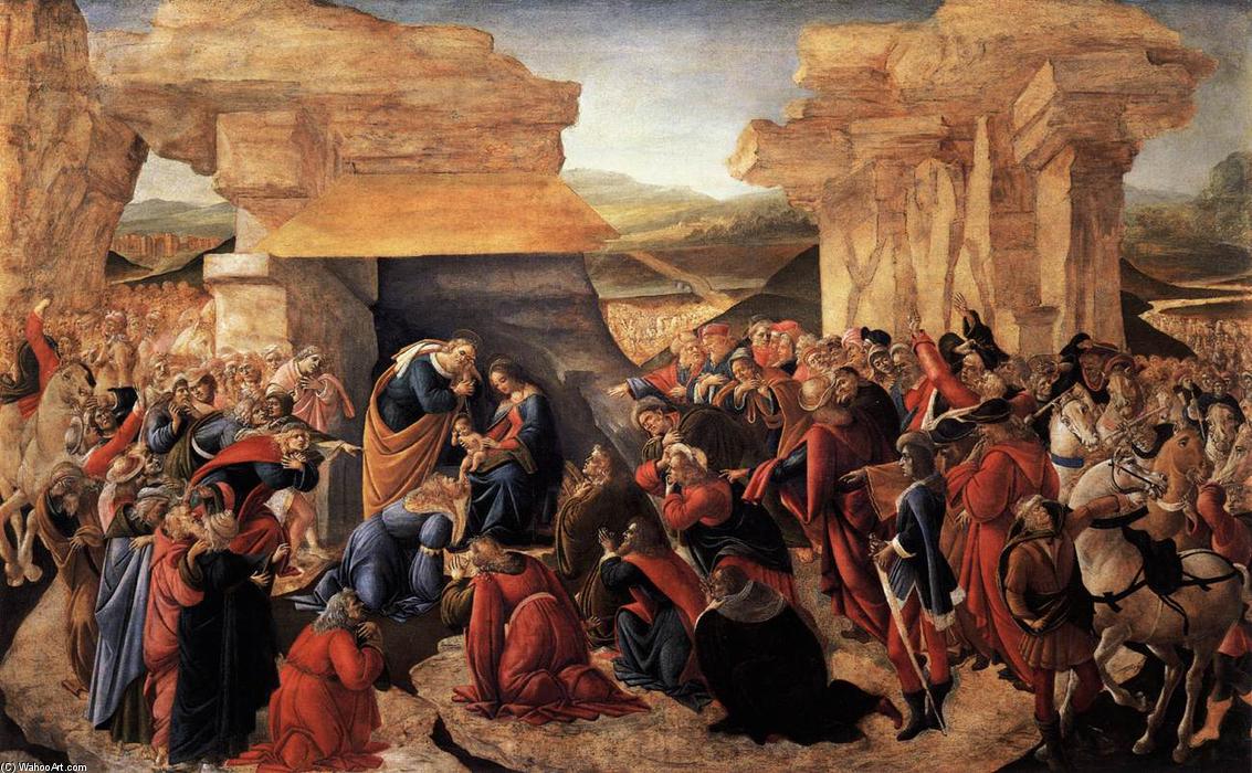 Wikioo.org – La Enciclopedia de las Bellas Artes - Pintura, Obras de arte de Sandro Botticelli - la Adoración de los Magos 15