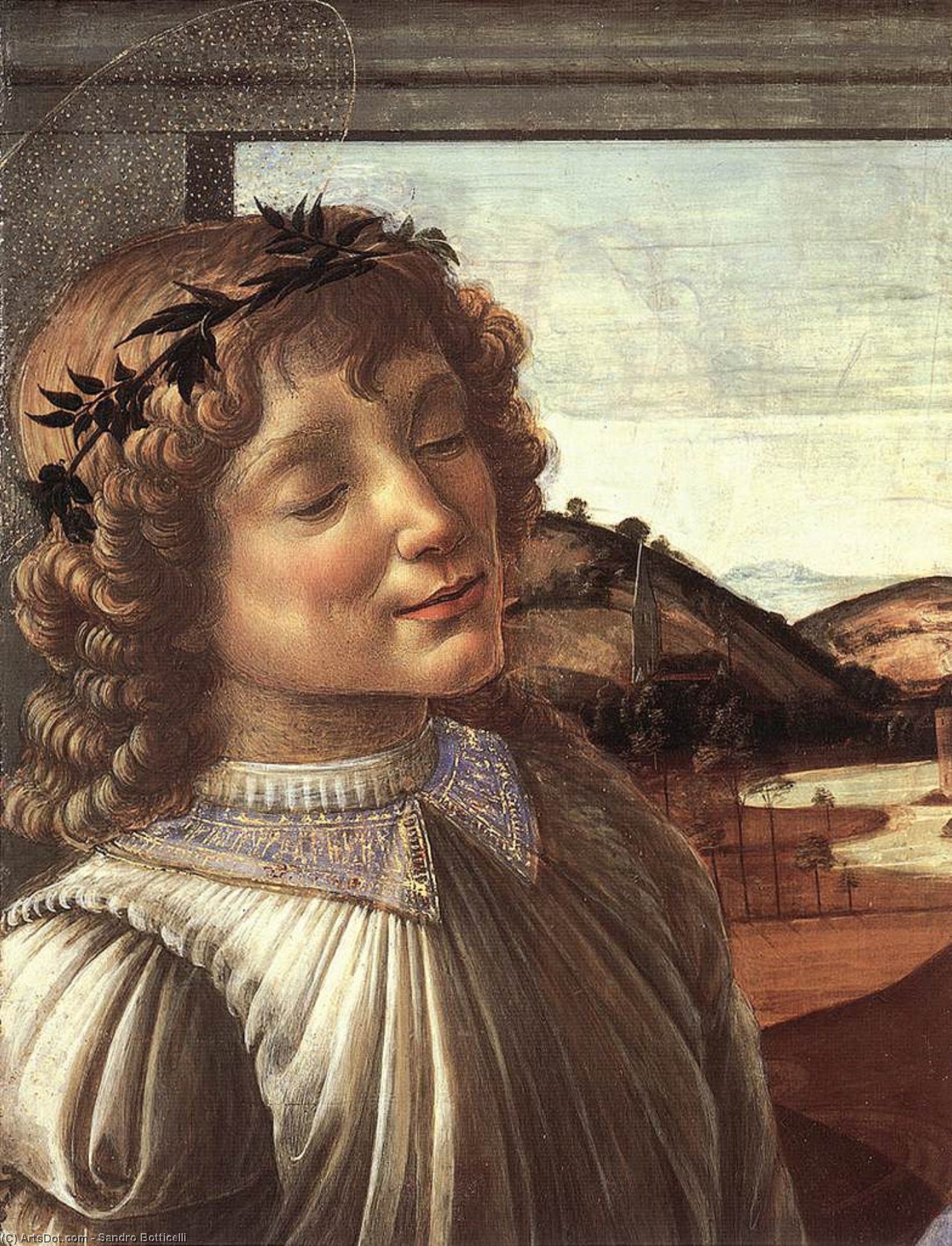 Wikioo.org – L'Enciclopedia delle Belle Arti - Pittura, Opere di Sandro Botticelli - madonna col bambino con un angelo particolare
