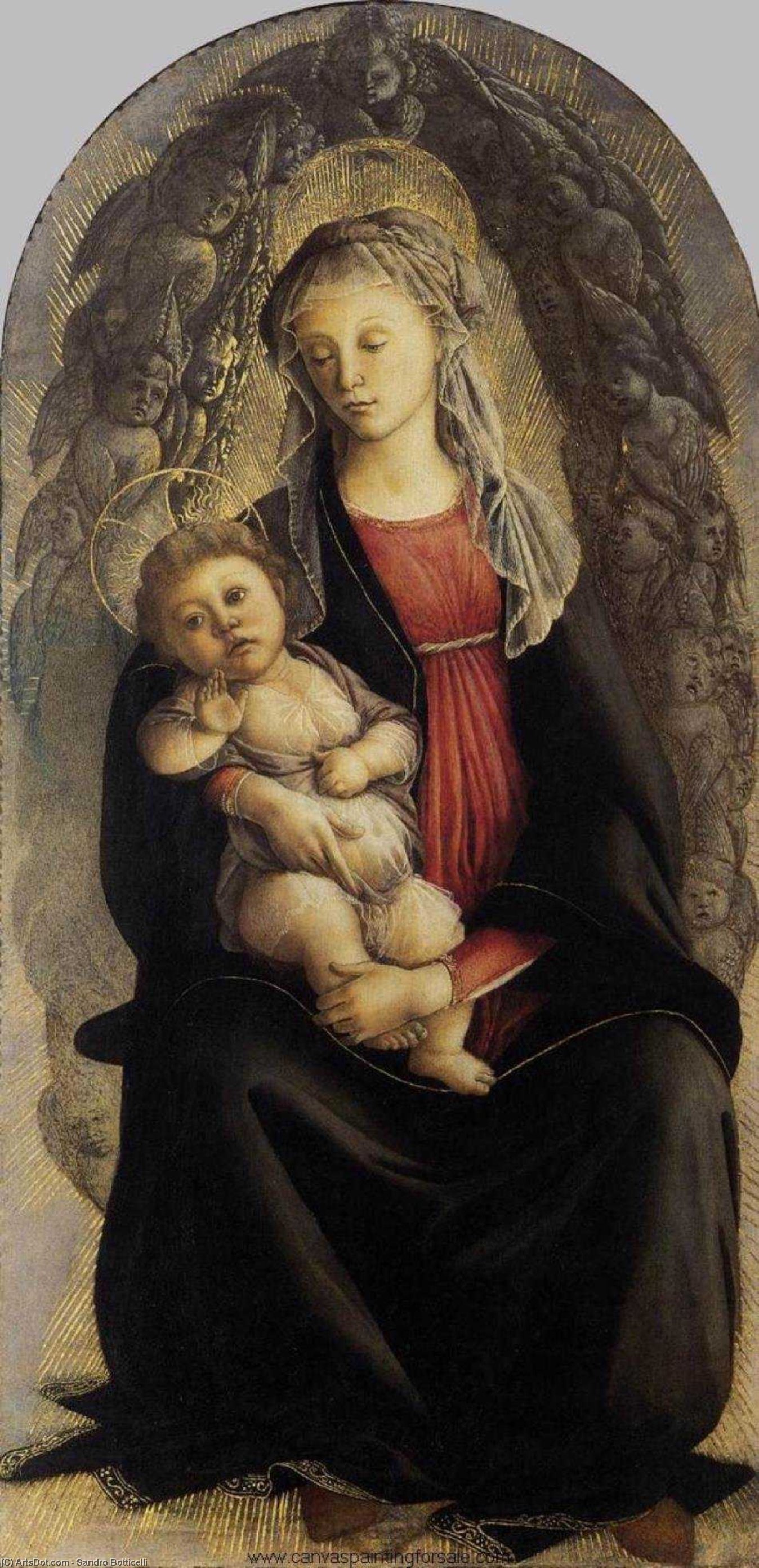 Wikioo.org - Die Enzyklopädie bildender Kunst - Malerei, Kunstwerk von Sandro Botticelli - Madonna in der Glorie mit  Seraph