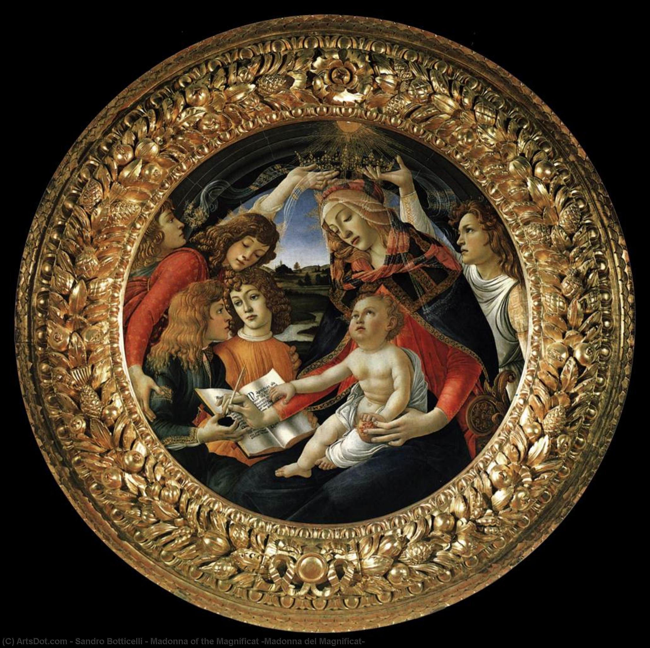 Wikioo.org - The Encyclopedia of Fine Arts - Painting, Artwork by Sandro Botticelli - Madonna of the Magnificat (Madonna del Magnificat)