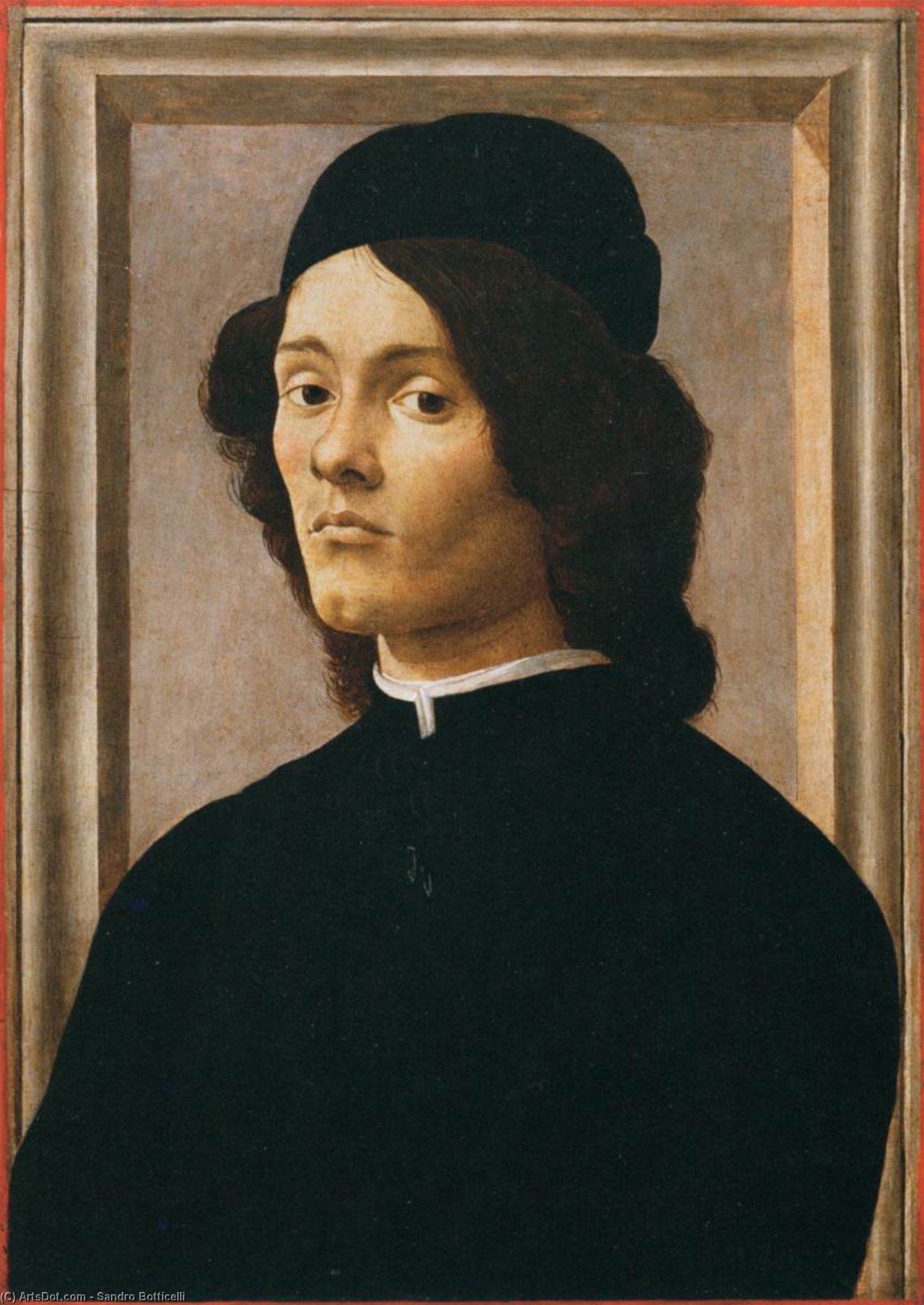 Wikioo.org – La Enciclopedia de las Bellas Artes - Pintura, Obras de arte de Sandro Botticelli - retrato de un juventud