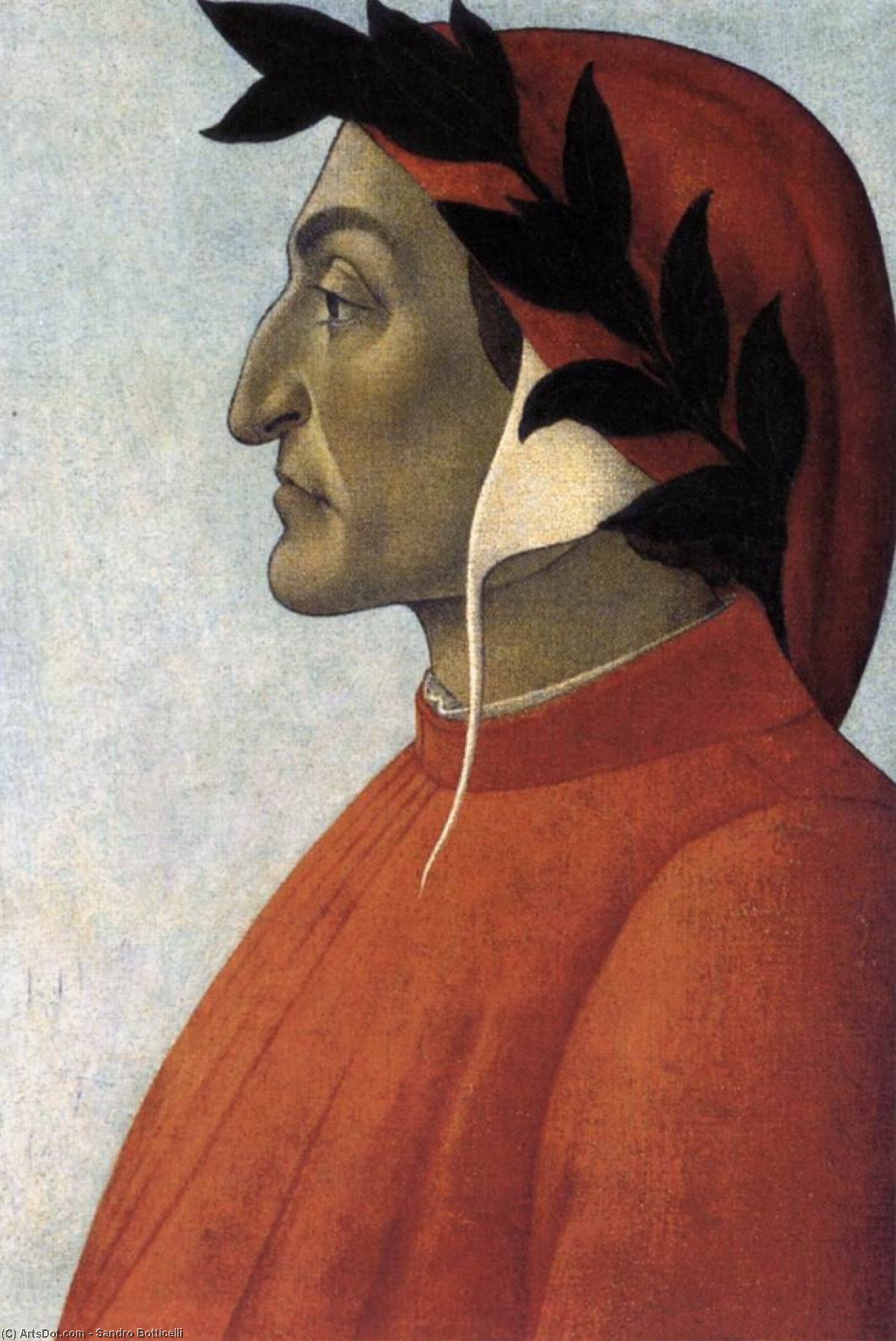 Wikioo.org - The Encyclopedia of Fine Arts - Painting, Artwork by Sandro Botticelli - Portrait of Dante