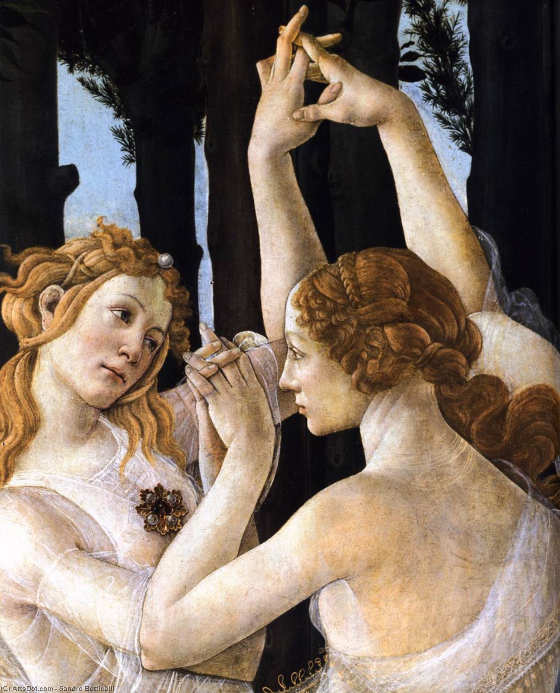 Wikioo.org - The Encyclopedia of Fine Arts - Painting, Artwork by Sandro Botticelli - Primavera (detail) (15)