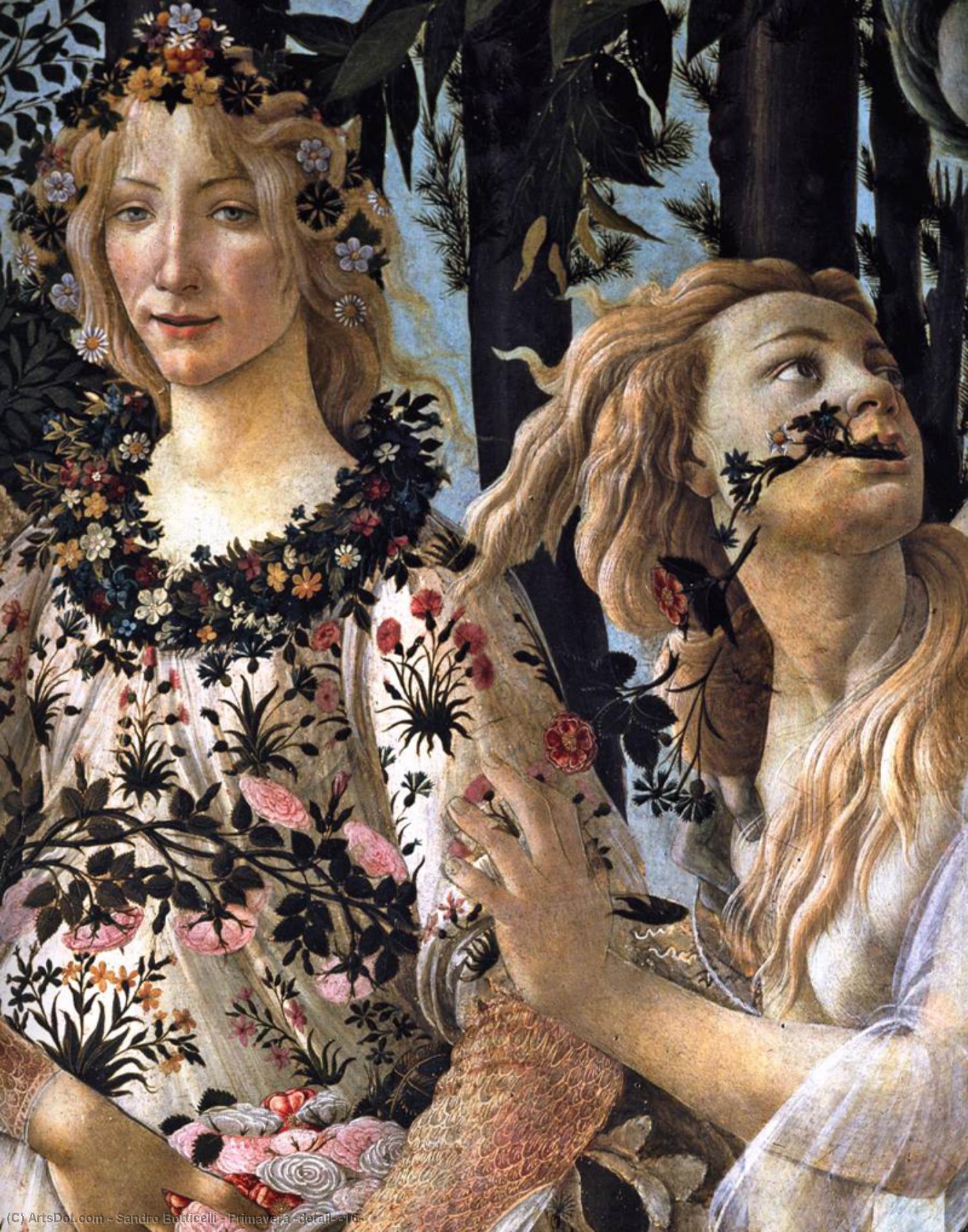 Wikioo.org - The Encyclopedia of Fine Arts - Painting, Artwork by Sandro Botticelli - Primavera (detail) (16)