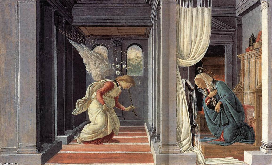 Wikioo.org - The Encyclopedia of Fine Arts - Painting, Artwork by Sandro Botticelli - The Annunciation