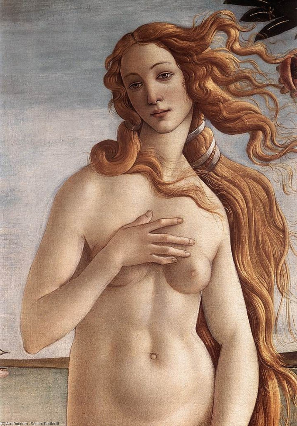 Wikioo.org - The Encyclopedia of Fine Arts - Painting, Artwork by Sandro Botticelli - The Birth of Venus (detail) (10)
