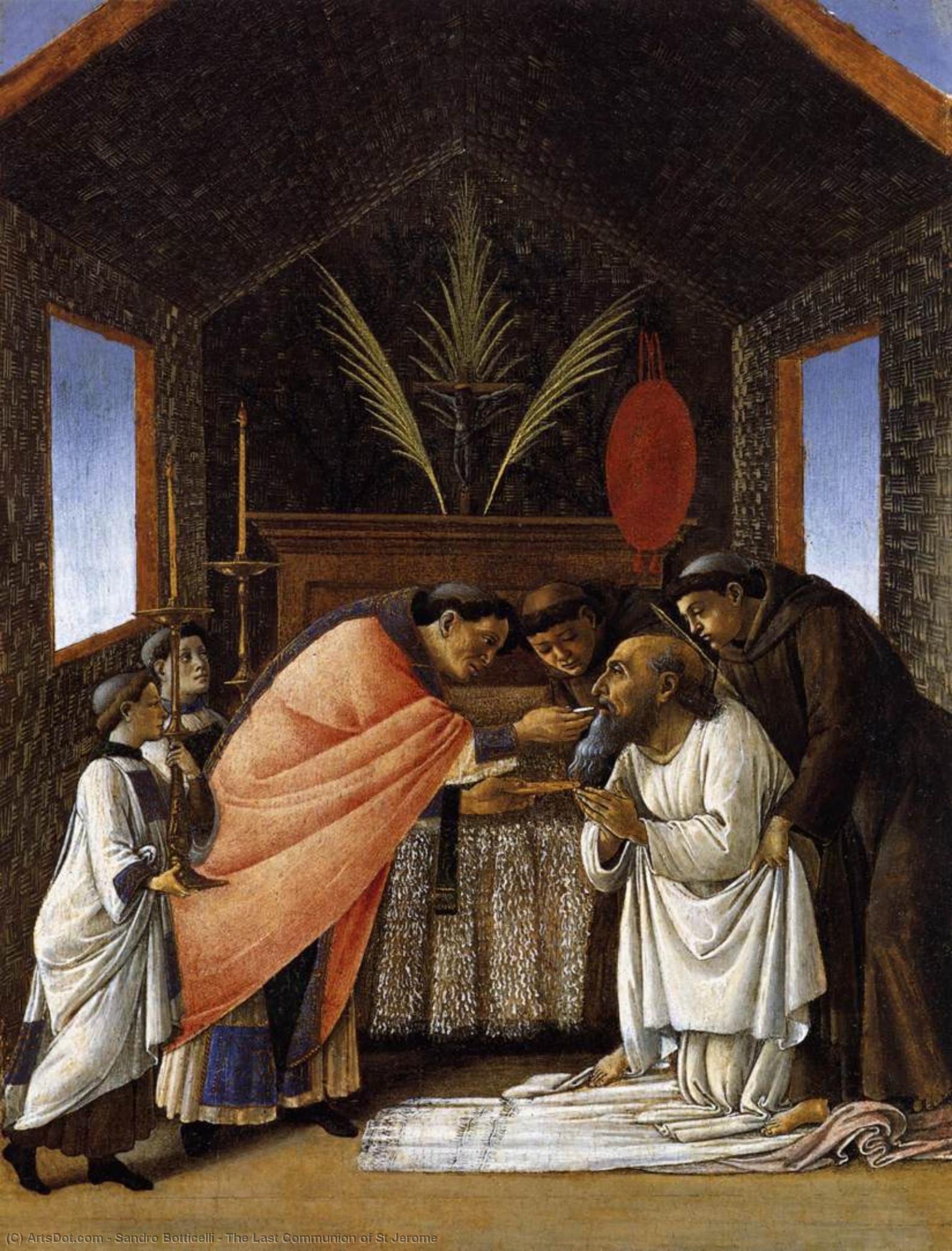 Wikioo.org – L'Enciclopedia delle Belle Arti - Pittura, Opere di Sandro Botticelli - lultimo Comunione di st Jerome