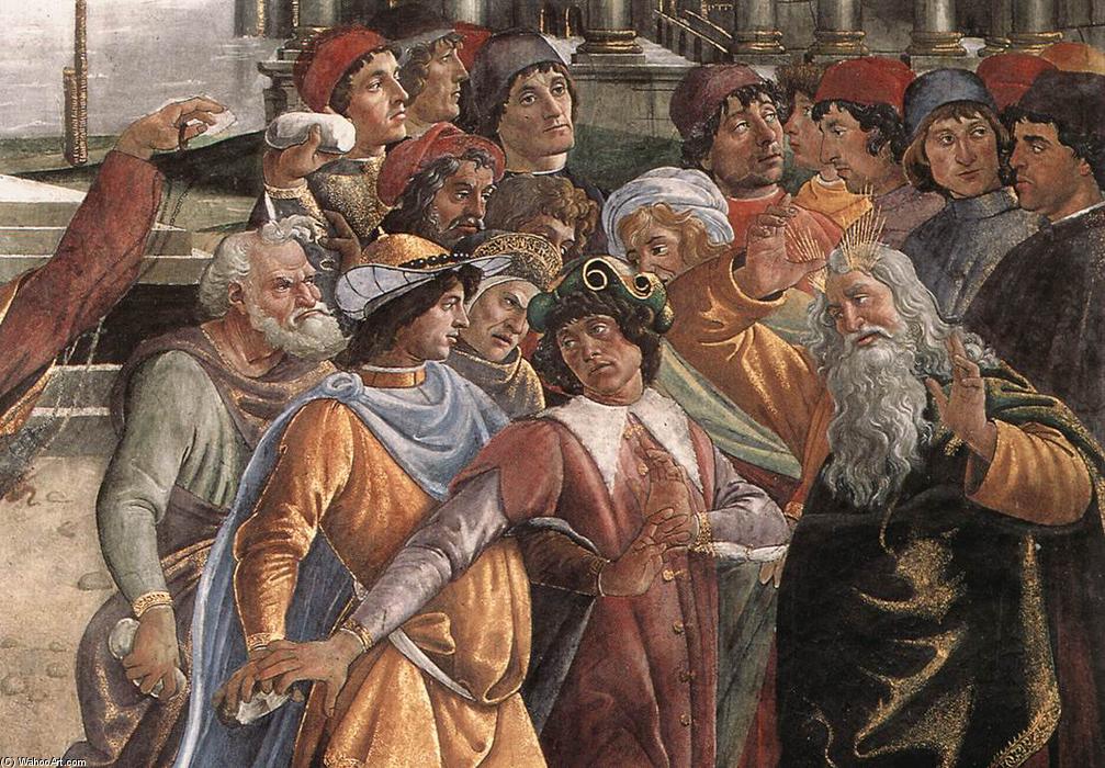 Wikioo.org – L'Enciclopedia delle Belle Arti - Pittura, Opere di Sandro Botticelli - la punizione di core e la lapidazione di mosè e di aronne ( particolare ) ( 17 )