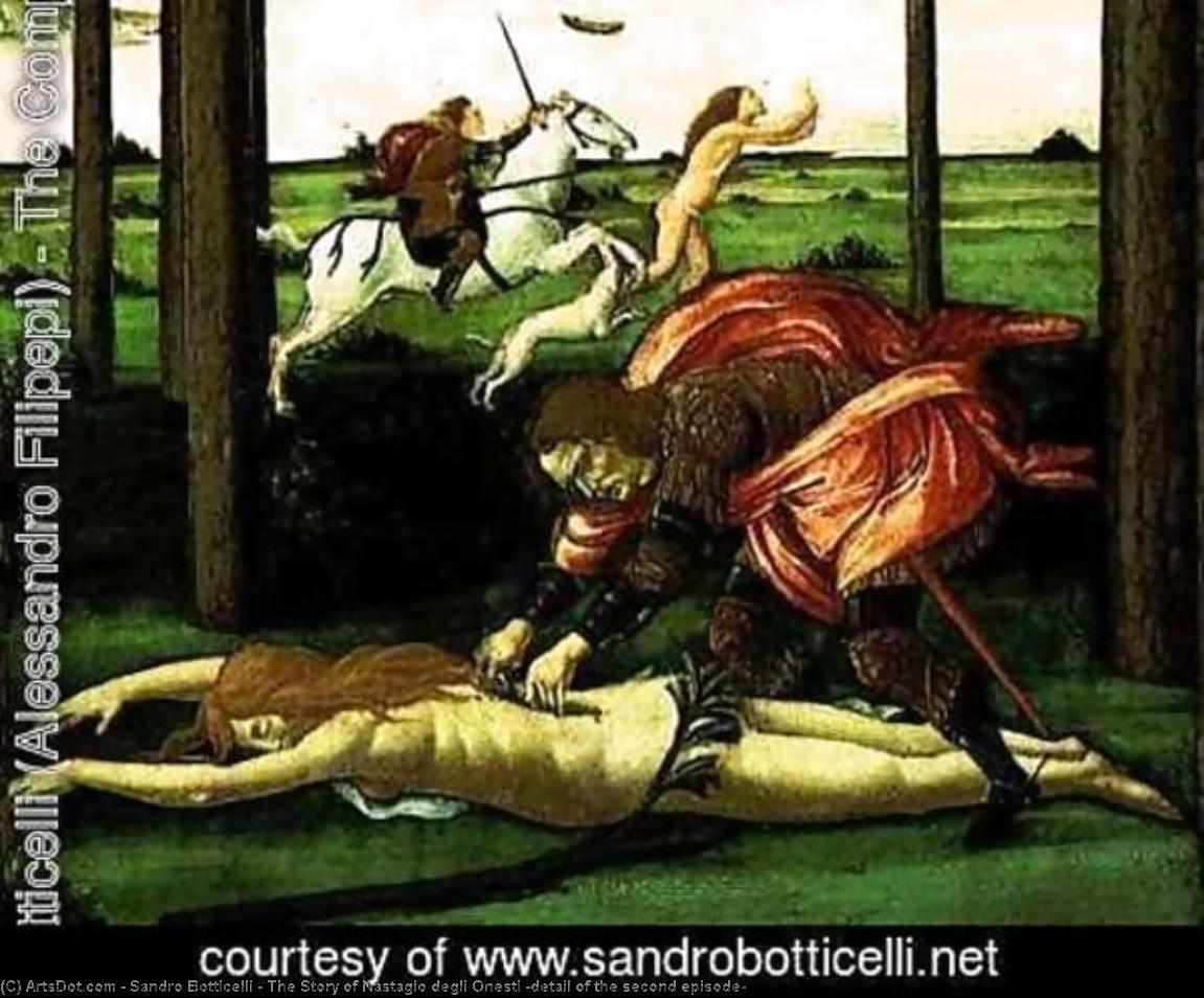 Wikioo.org – L'Enciclopedia delle Belle Arti - Pittura, Opere di Sandro Botticelli - la storia di nastagio degli onesti ( dettaglio il secondo episodio )