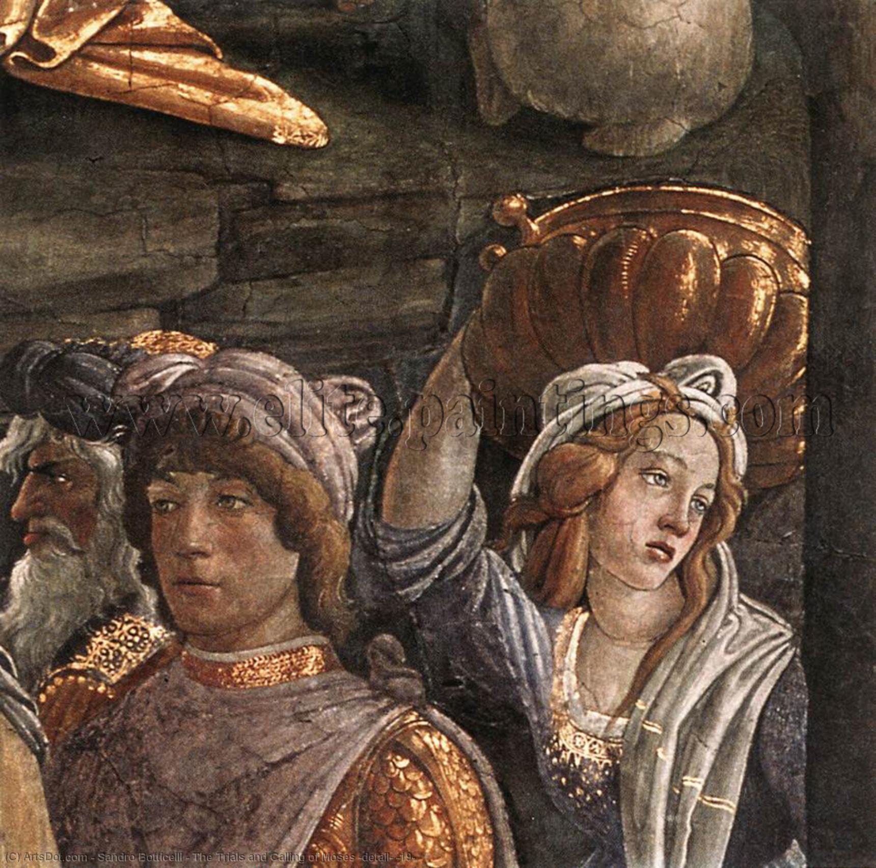 Wikioo.org - สารานุกรมวิจิตรศิลป์ - จิตรกรรม Sandro Botticelli - The Trials and Calling of Moses (detail) (19)