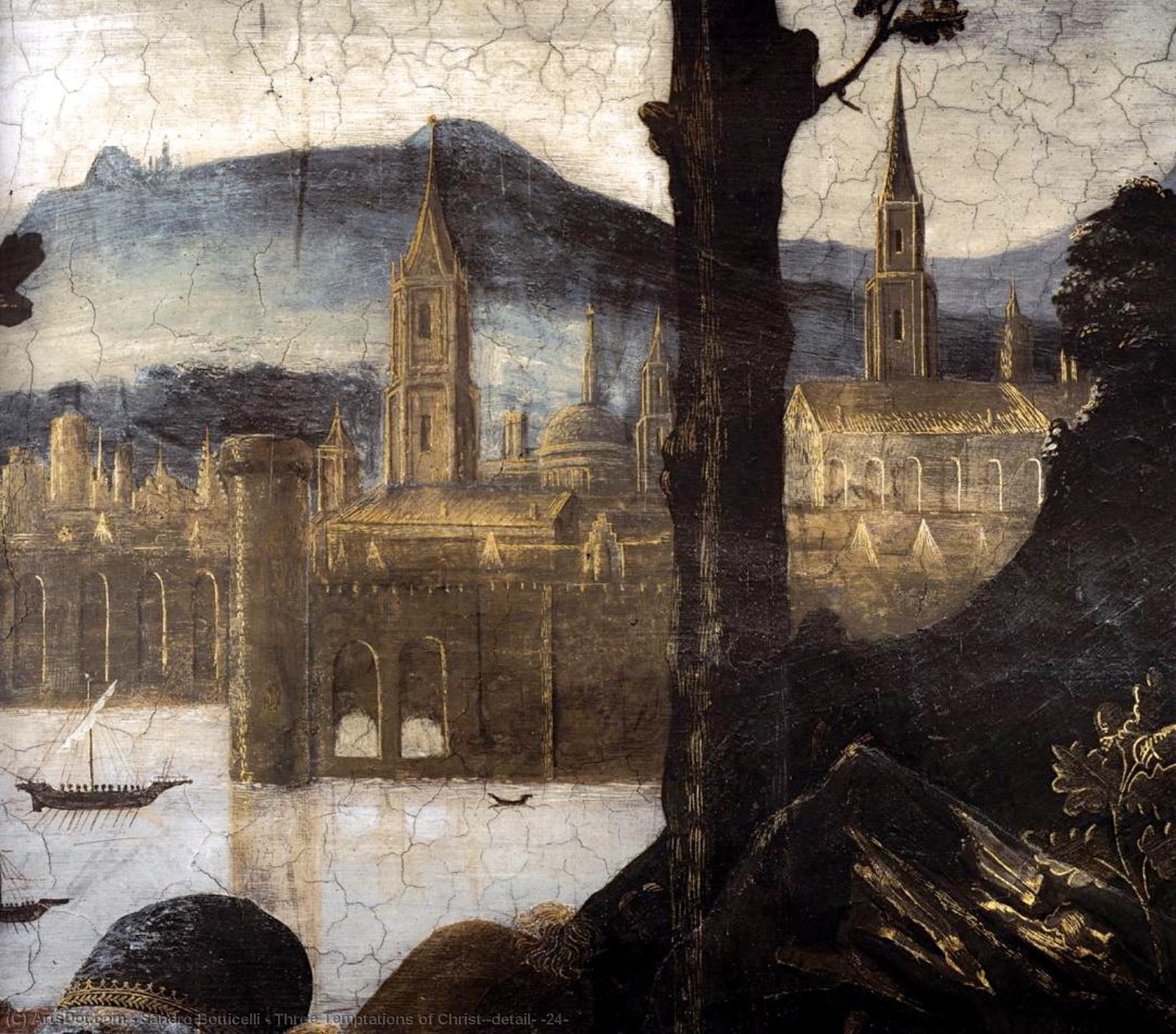 Wikioo.org – L'Enciclopedia delle Belle Arti - Pittura, Opere di Sandro Botticelli - Tre tentazioni di Cristo particolare  24