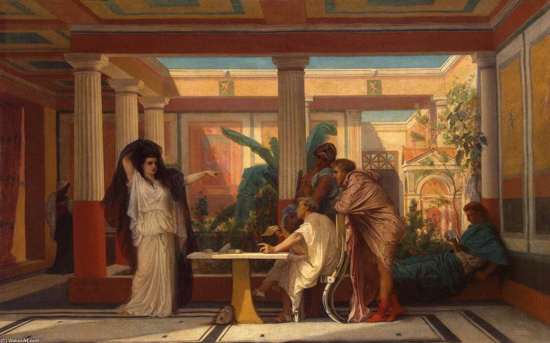 Wikioo.org - The Encyclopedia of Fine Arts - Painting, Artwork by Gustave Clarence Rodolphe Boulanger - Theatrical Rehearsal in the House of an Ancient Rome Poet
