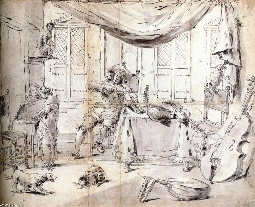 WikiOO.org - Encyclopedia of Fine Arts - Målning, konstverk Leonaert Bramer - Musicians in an Interior