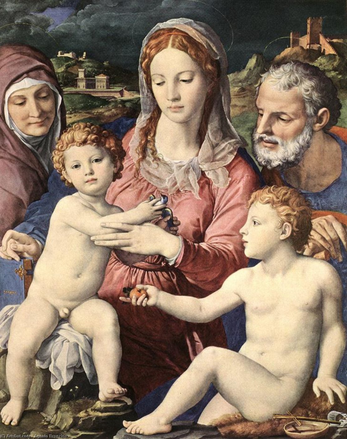 Wikioo.org – La Enciclopedia de las Bellas Artes - Pintura, Obras de arte de Agnolo Bronzino - santa familia