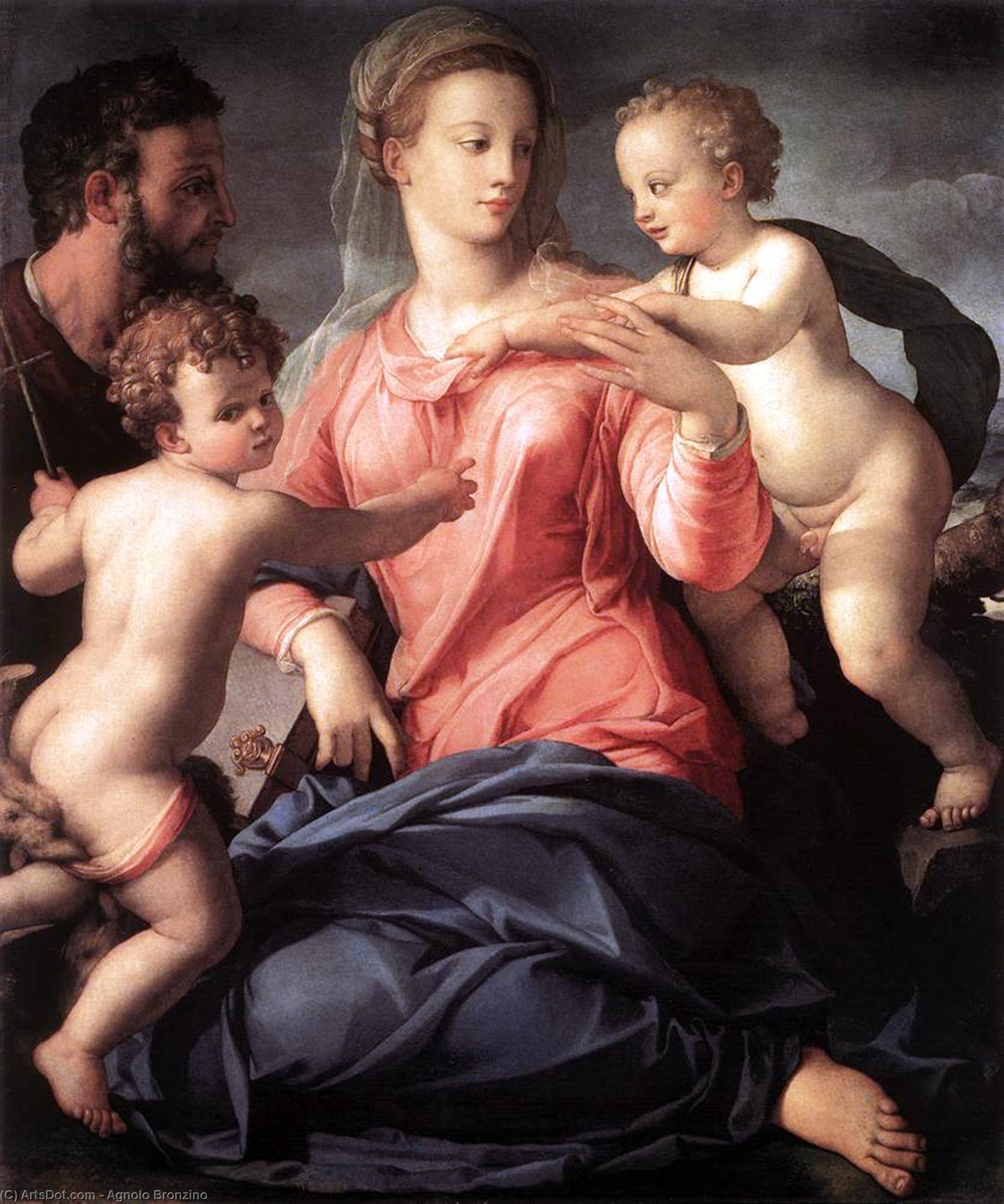 Wikioo.org - สารานุกรมวิจิตรศิลป์ - จิตรกรรม Agnolo Bronzino - Holy Family (9)