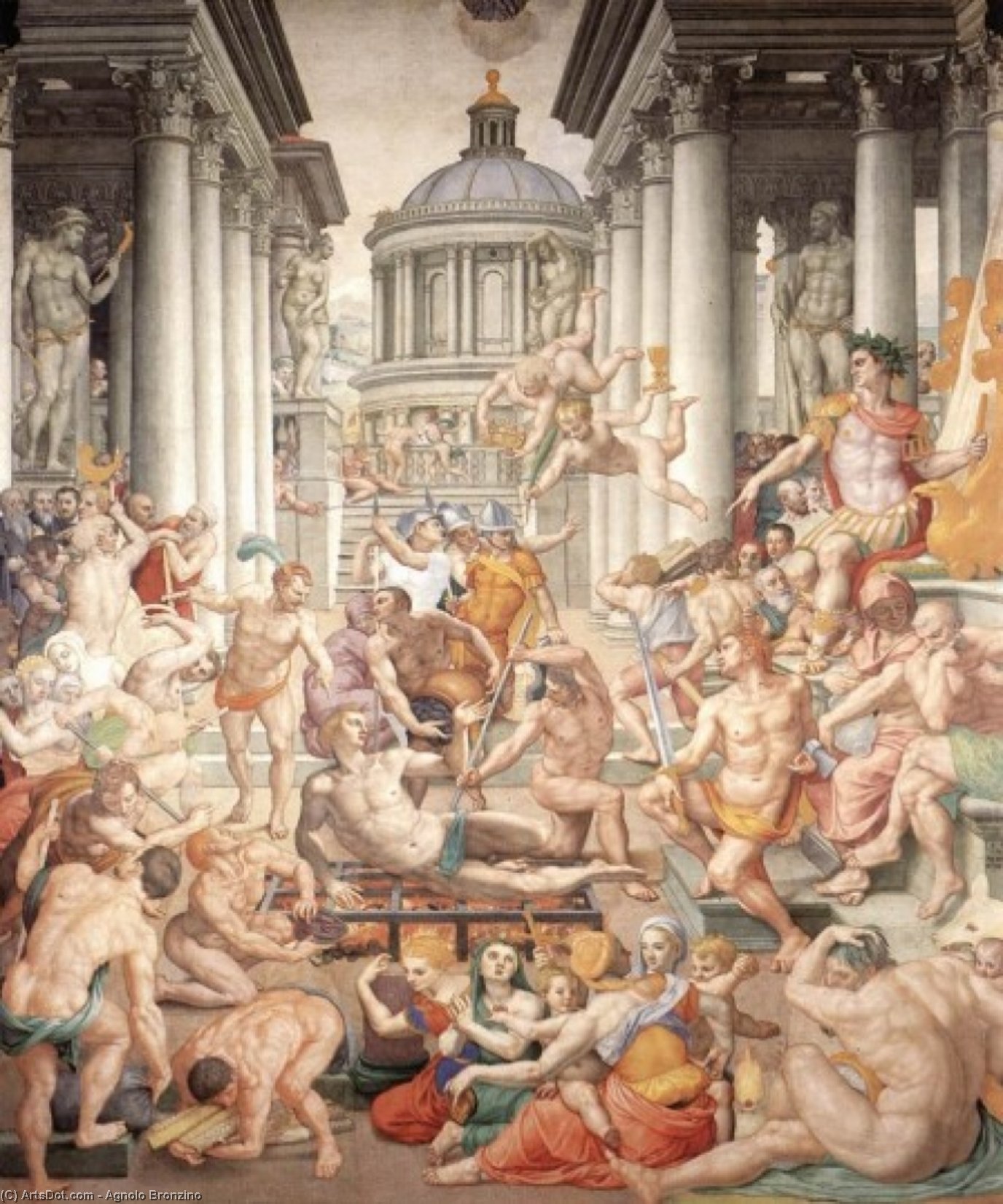 Wikioo.org – L'Encyclopédie des Beaux Arts - Peinture, Oeuvre de Agnolo Bronzino - martyre des st laurent