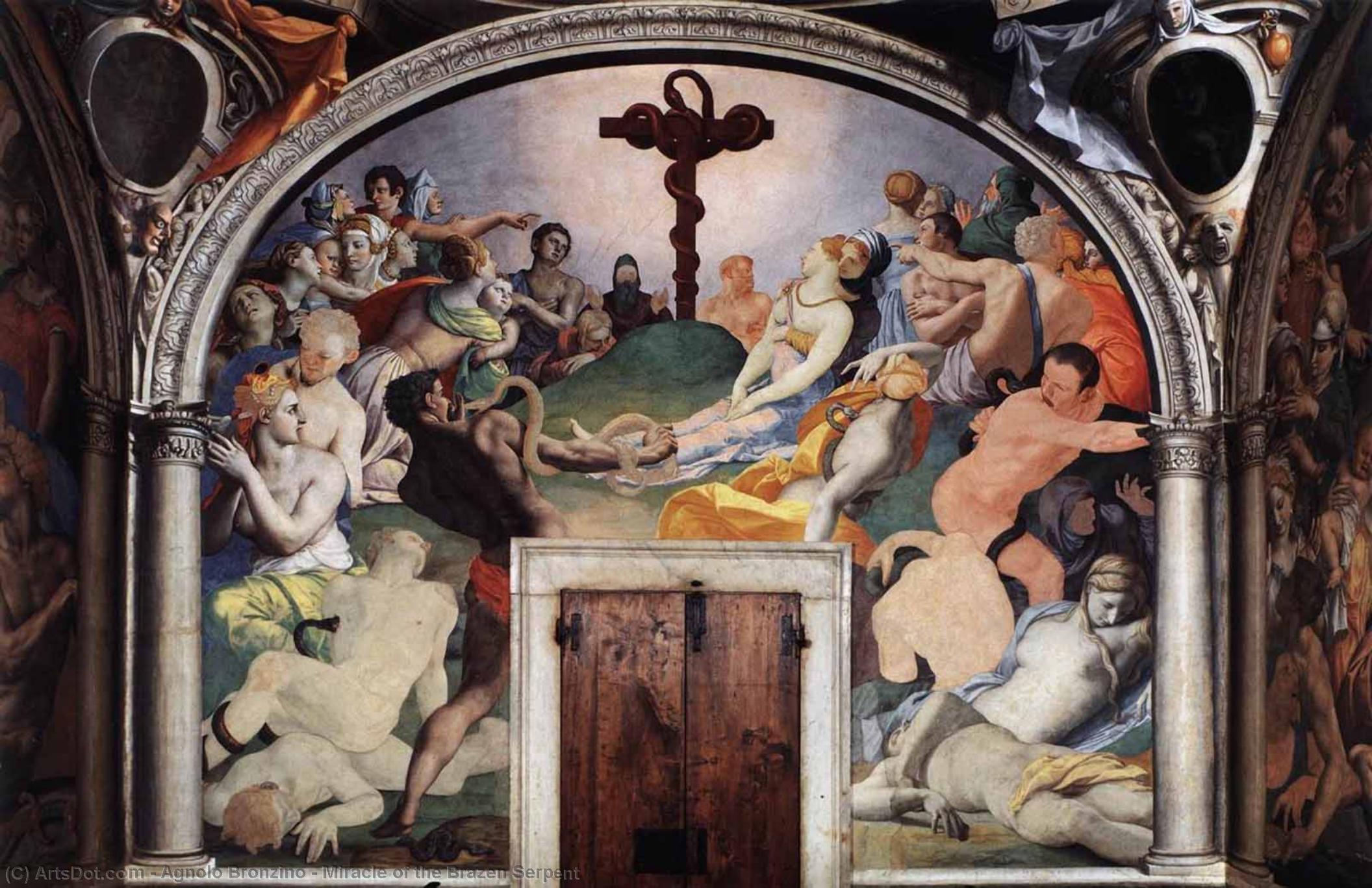 Wikioo.org - สารานุกรมวิจิตรศิลป์ - จิตรกรรม Agnolo Bronzino - Miracle of the Brazen Serpent