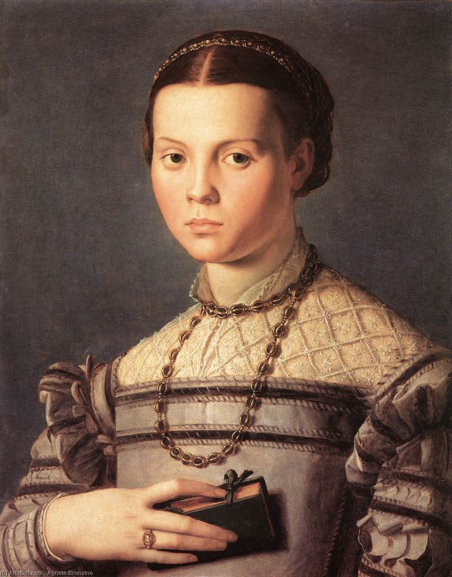 Wikioo.org - The Encyclopedia of Fine Arts - Painting, Artwork by Agnolo Bronzino - Portrait of a Young Girl