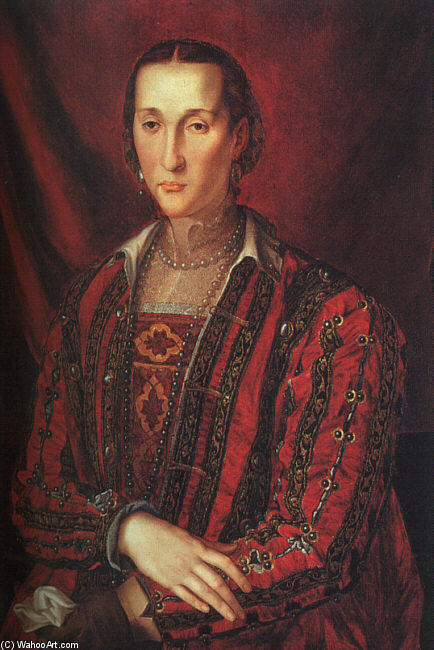 Wikioo.org - The Encyclopedia of Fine Arts - Painting, Artwork by Agnolo Bronzino - Portrait of Eleanora di Toledo