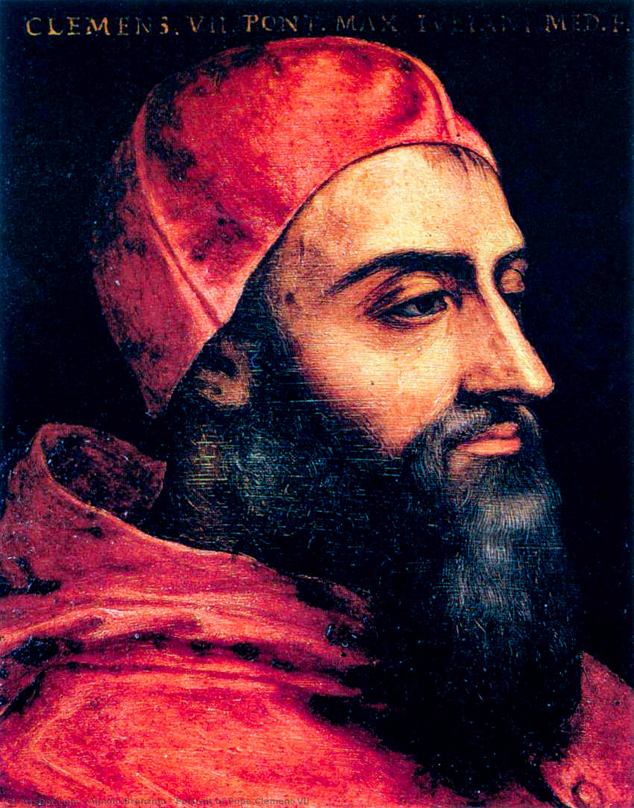 Wikioo.org – L'Enciclopedia delle Belle Arti - Pittura, Opere di Agnolo Bronzino - Ritratto Papa Clemente VII
