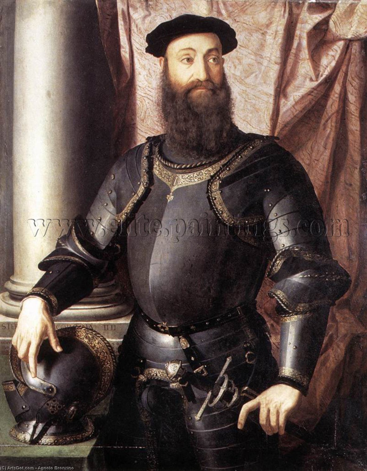 WikiOO.org - Enciclopédia das Belas Artes - Pintura, Arte por Agnolo Bronzino - Portrait of Stefano IV Colonna