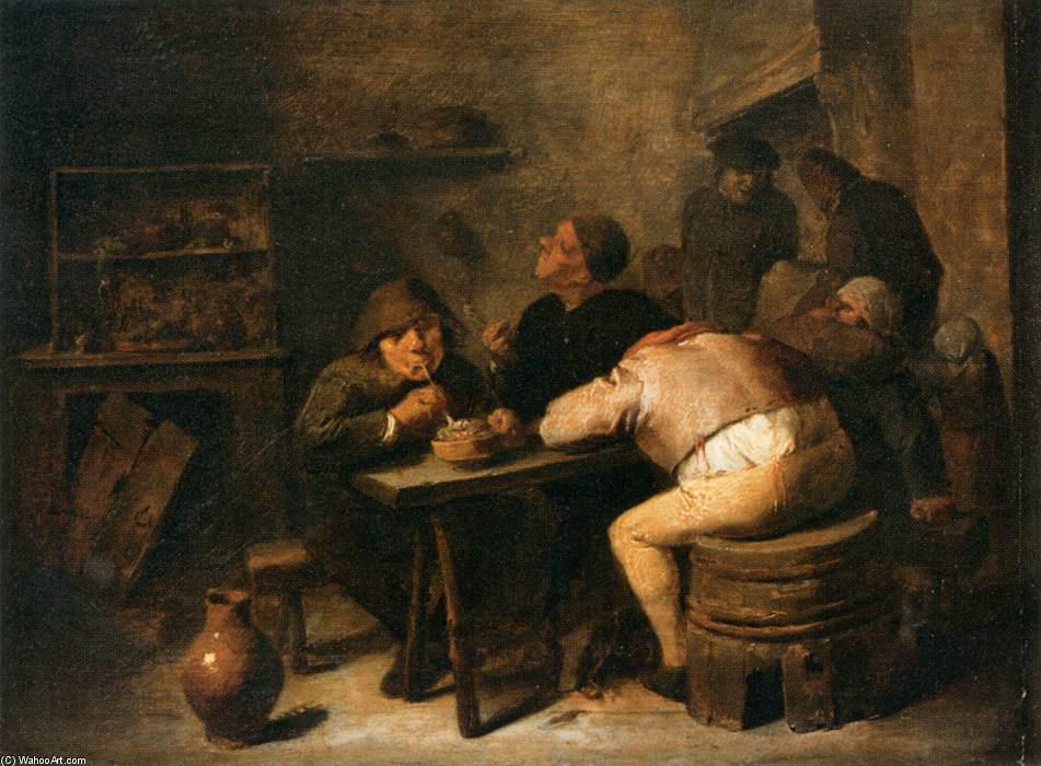 Wikioo.org - The Encyclopedia of Fine Arts - Painting, Artwork by Adriaen Brouwer - Interior of a Smoking Room