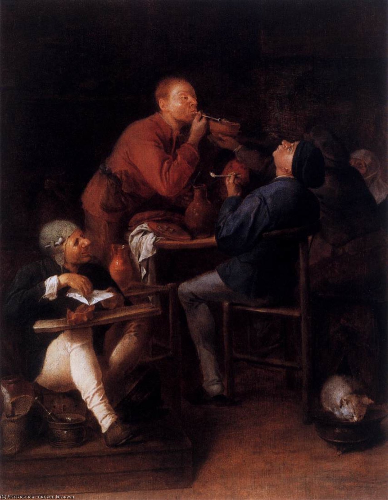 WikiOO.org - Encyclopedia of Fine Arts - Schilderen, Artwork Adriaen Brouwer - Peasants of Moerdyck