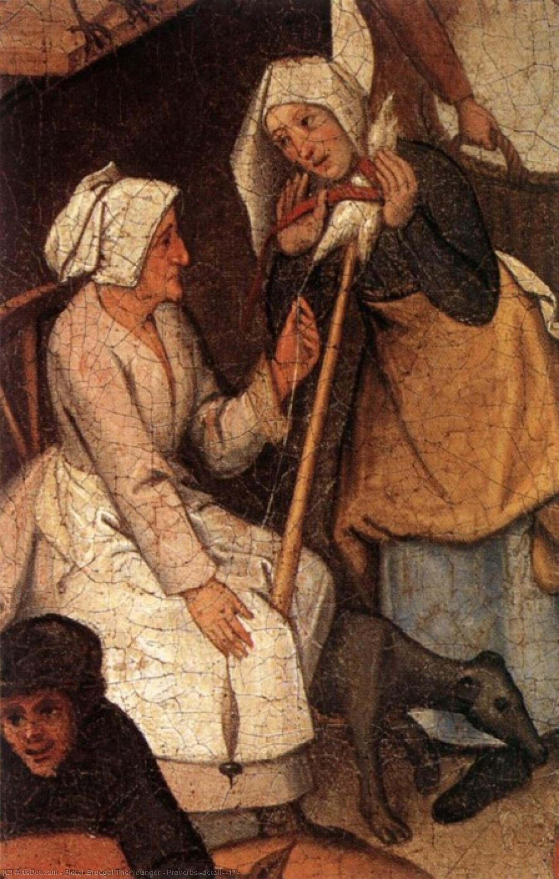 Wikioo.org - สารานุกรมวิจิตรศิลป์ - จิตรกรรม Pieter Bruegel The Younger - Proverbs (detail) (17)
