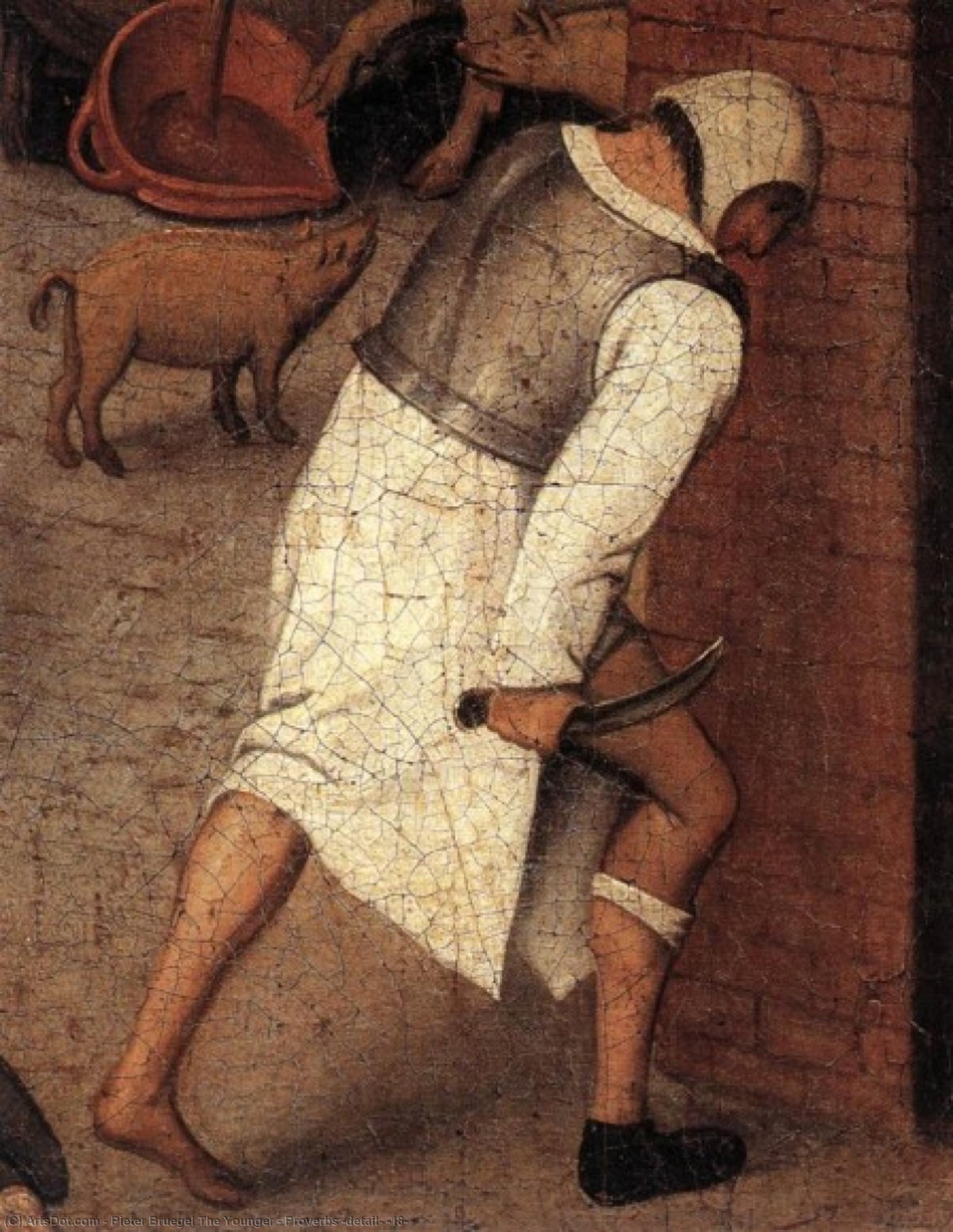 Wikioo.org - สารานุกรมวิจิตรศิลป์ - จิตรกรรม Pieter Bruegel The Younger - Proverbs (detail) (18)