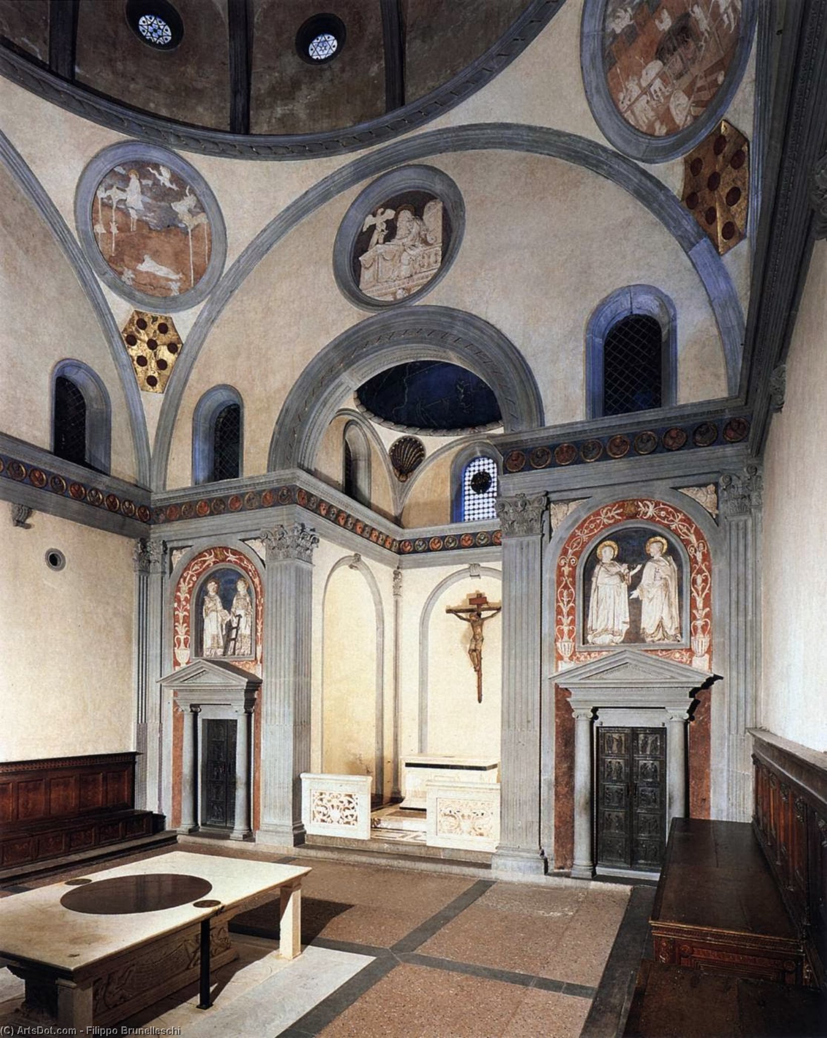 WikiOO.org - Encyclopedia of Fine Arts - Maleri, Artwork Filippo Brunelleschi - Old Sacristy
