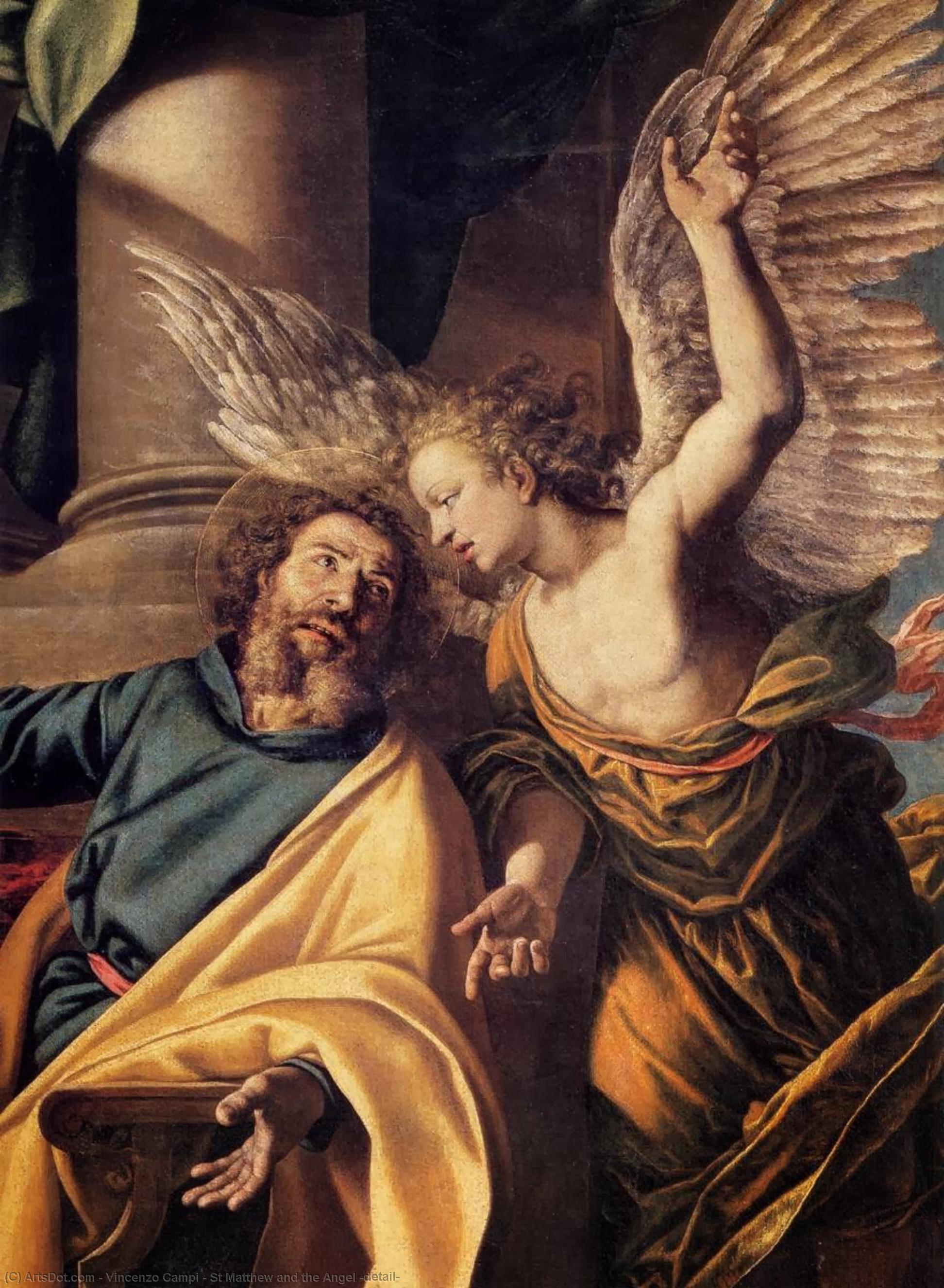 Wikioo.org - The Encyclopedia of Fine Arts - Painting, Artwork by Vincenzo Campi - St Matthew and the Angel (detail)