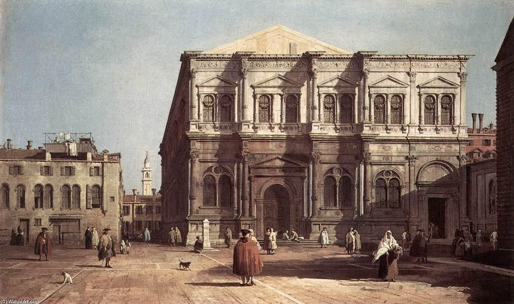 Wikioo.org - The Encyclopedia of Fine Arts - Painting, Artwork by Giovanni Antonio Canal (Canaletto) - Campo San Rocco