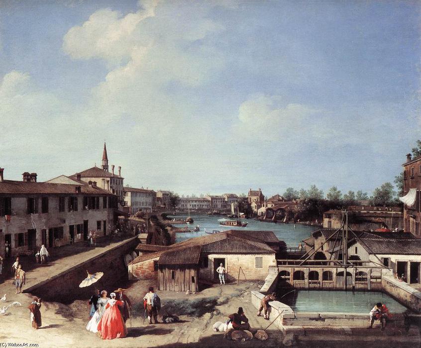 Wikioo.org - The Encyclopedia of Fine Arts - Painting, Artwork by Giovanni Antonio Canal (Canaletto) - Dolo on the Brenta