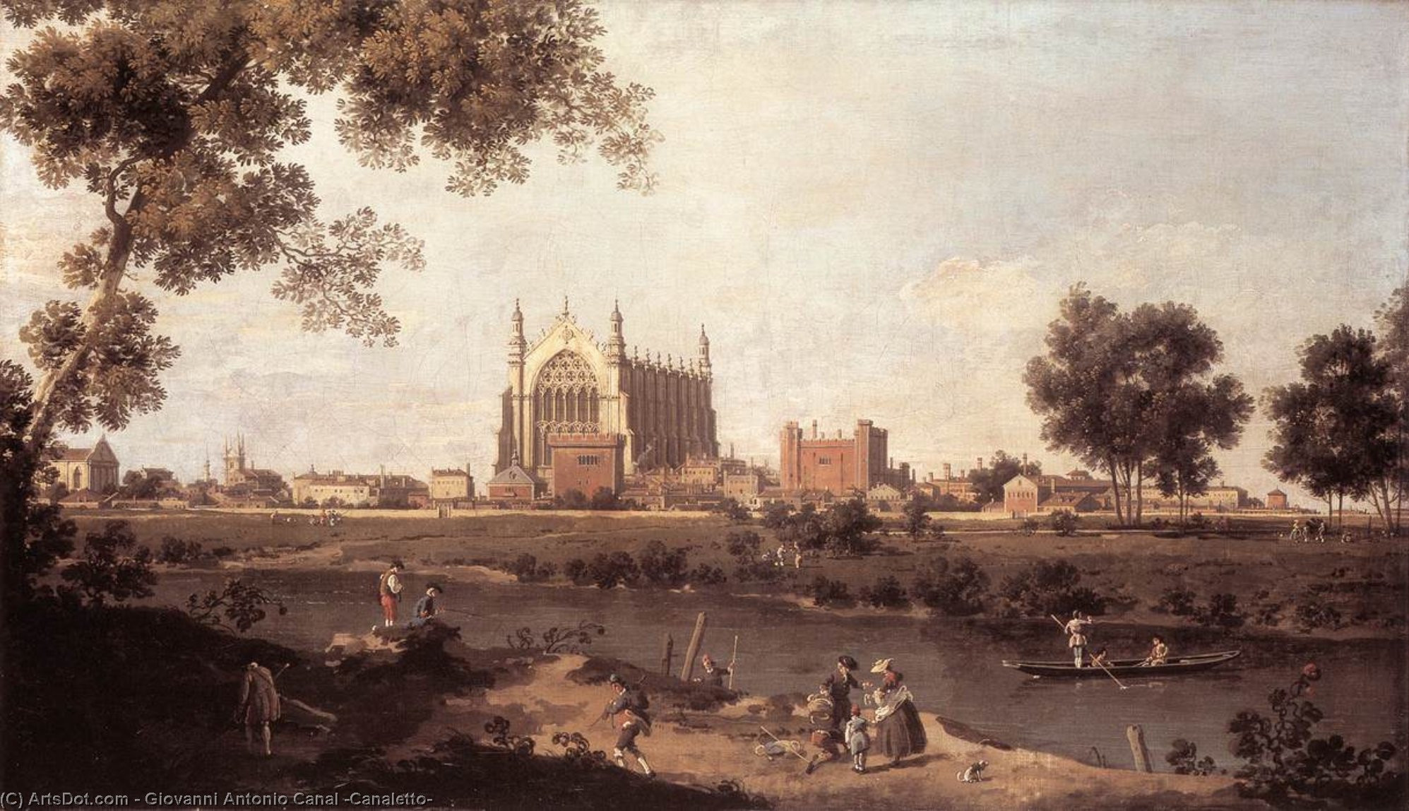 Wikioo.org - The Encyclopedia of Fine Arts - Painting, Artwork by Giovanni Antonio Canal (Canaletto) - Eton College Chapel