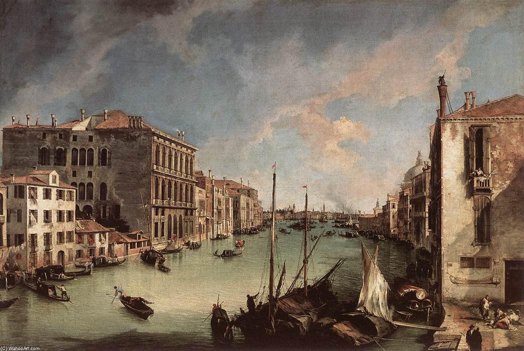 WikiOO.org - Enciklopedija dailės - Tapyba, meno kuriniai Giovanni Antonio Canal (Canaletto) - Grand Canal, Looking East from the Campo San Vio