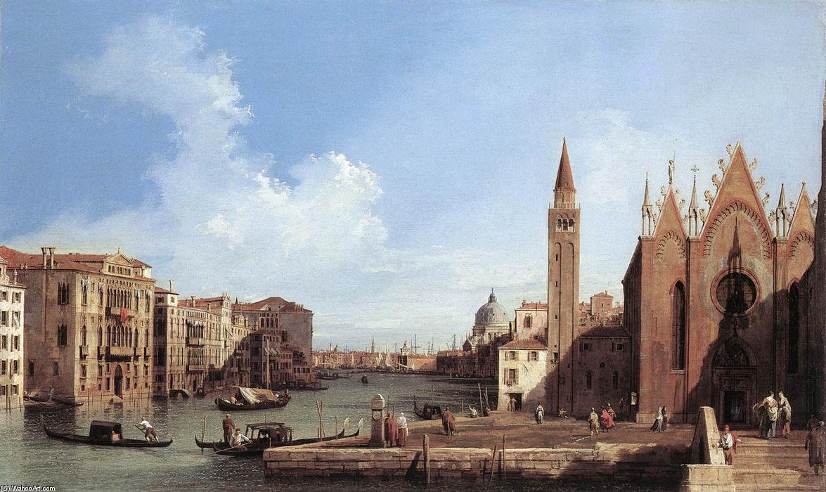 Wikioo.org - The Encyclopedia of Fine Arts - Painting, Artwork by Giovanni Antonio Canal (Canaletto) - Grand Canal: from Santa Maria della Carità to the Bacino di San Marco