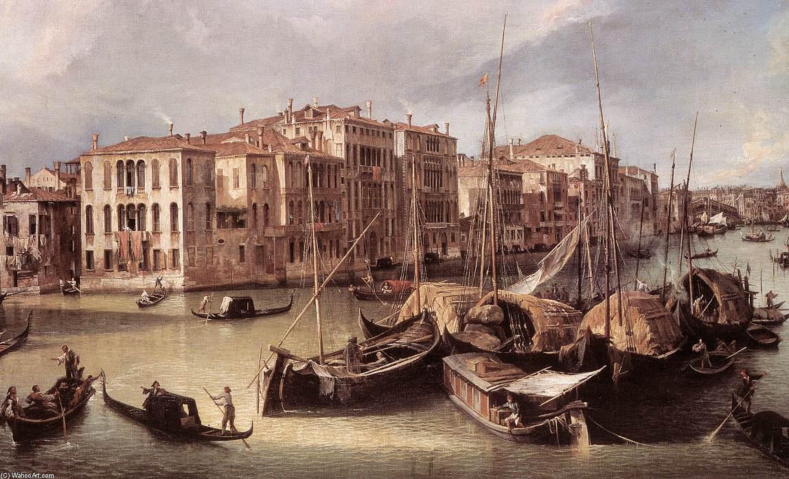 Wikioo.org - The Encyclopedia of Fine Arts - Painting, Artwork by Giovanni Antonio Canal (Canaletto) - Grand Canal: Looking North-East toward the Rialto Bridge (detail)