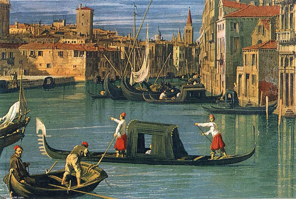 WikiOO.org – 美術百科全書 - 繪畫，作品 Giovanni Antonio Canal (Canaletto) -  的  大 运河  和 Church of 敬礼 (  详细 )