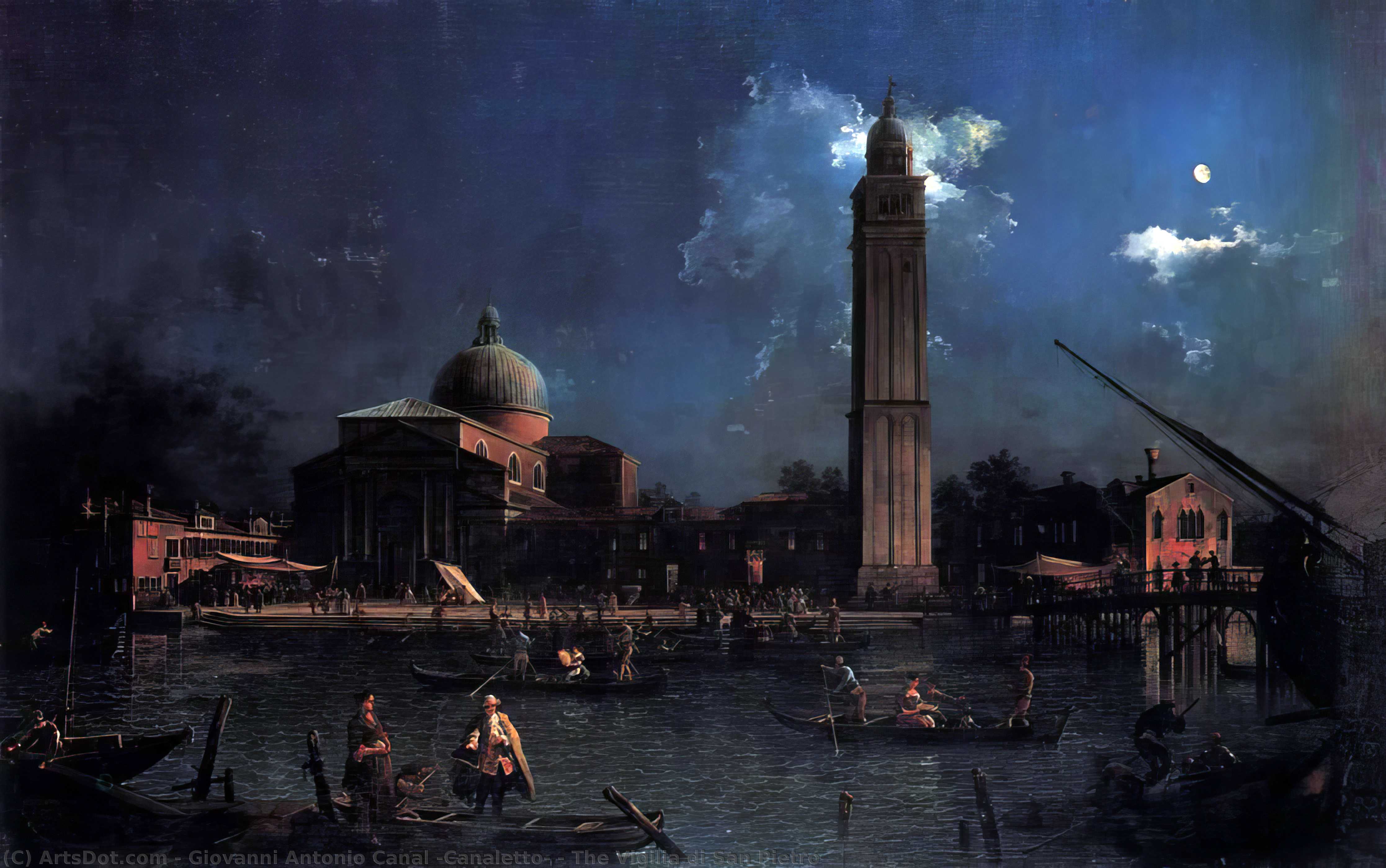 Wikioo.org - The Encyclopedia of Fine Arts - Painting, Artwork by Giovanni Antonio Canal (Canaletto) - The Vigilia di San Pietro