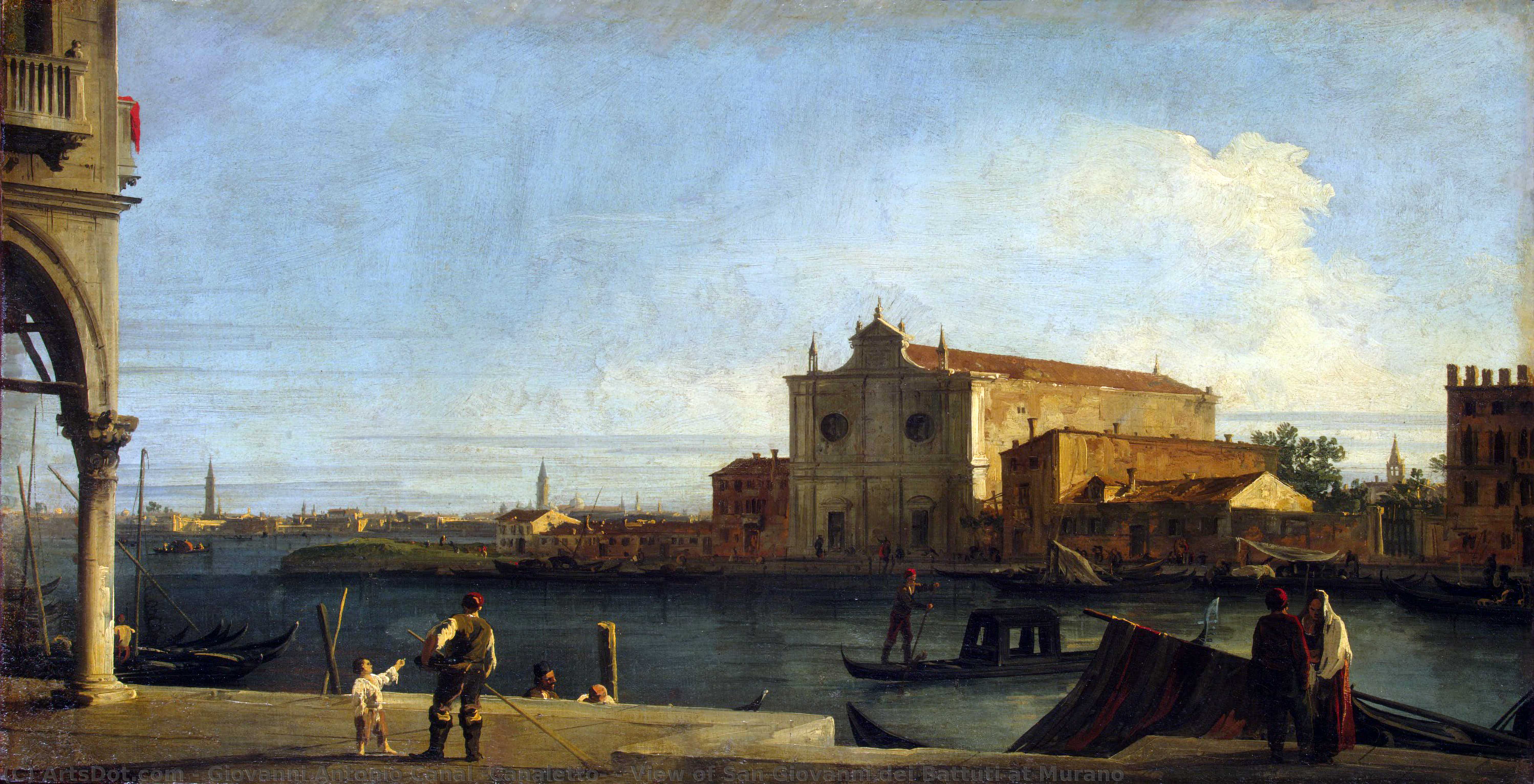 Wikioo.org - The Encyclopedia of Fine Arts - Painting, Artwork by Giovanni Antonio Canal (Canaletto) - View of San Giovanni dei Battuti at Murano