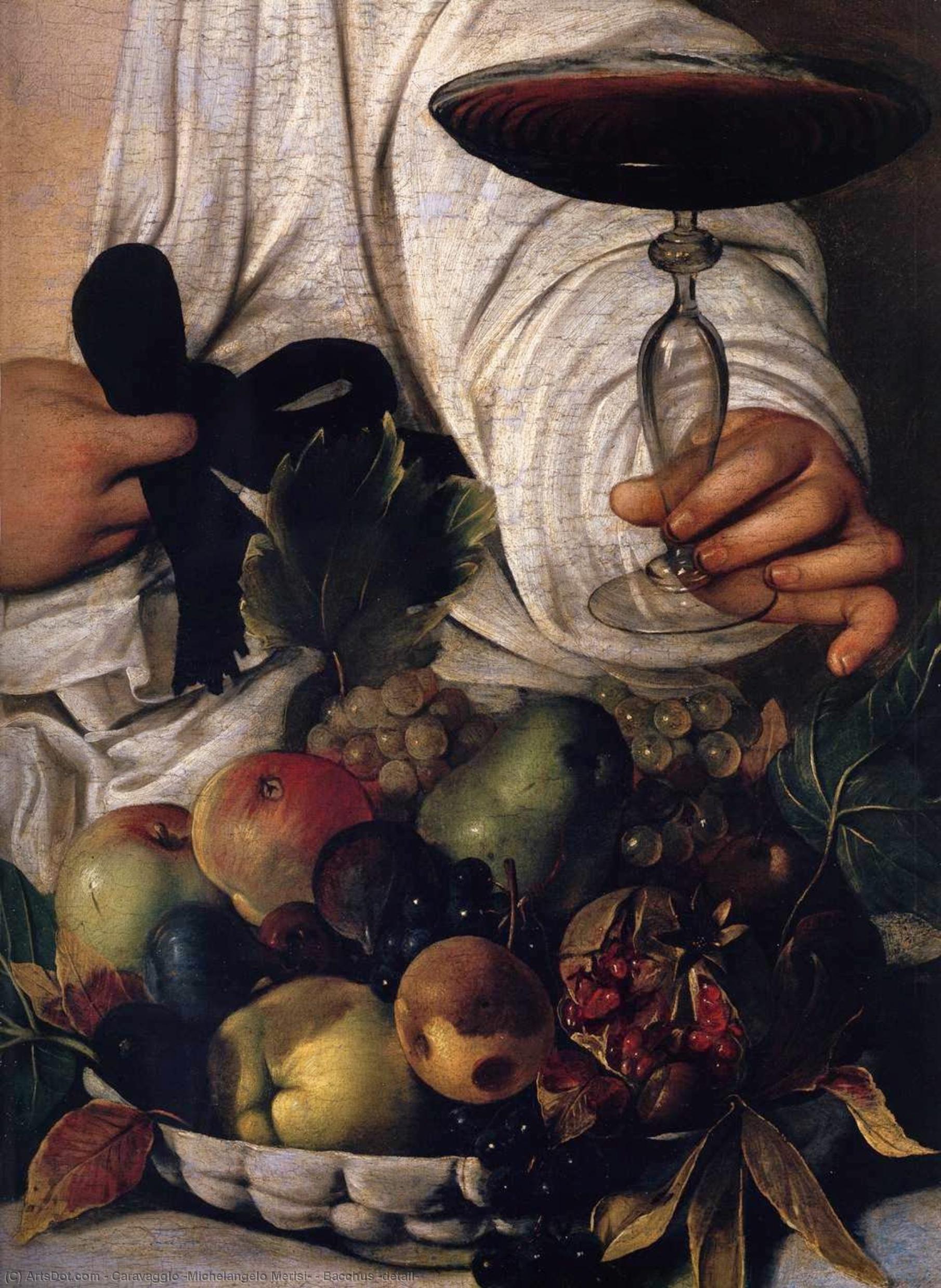 WikiOO.org - Енциклопедія образотворчого мистецтва - Живопис, Картини
 Caravaggio (Michelangelo Merisi) - Bacchus (detail)