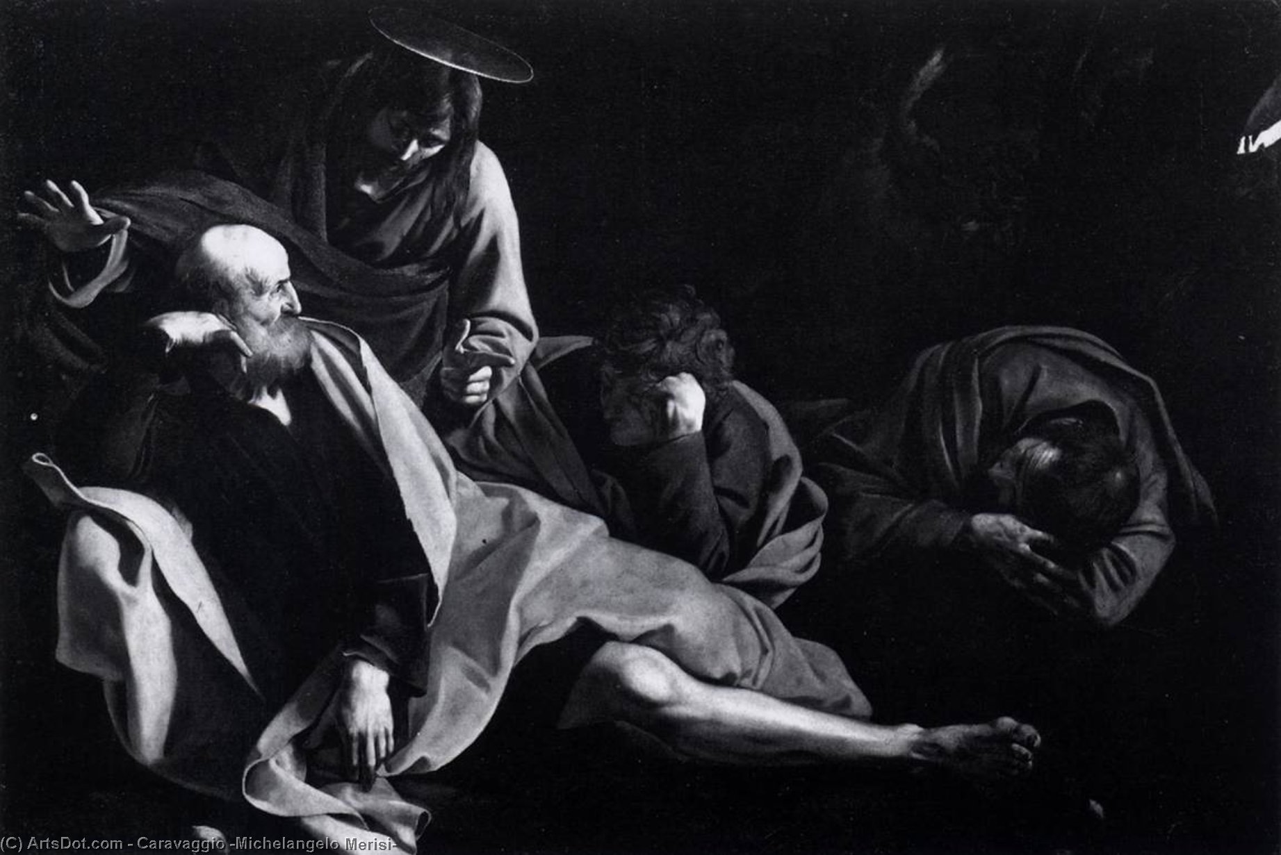 Wikioo.org - The Encyclopedia of Fine Arts - Painting, Artwork by Caravaggio (Michelangelo Merisi) - Christ in the Garden