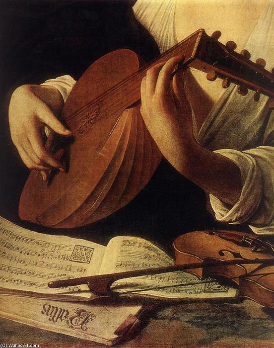 Wikioo.org - The Encyclopedia of Fine Arts - Painting, Artwork by Caravaggio (Michelangelo Merisi) - Lute Player (detail)