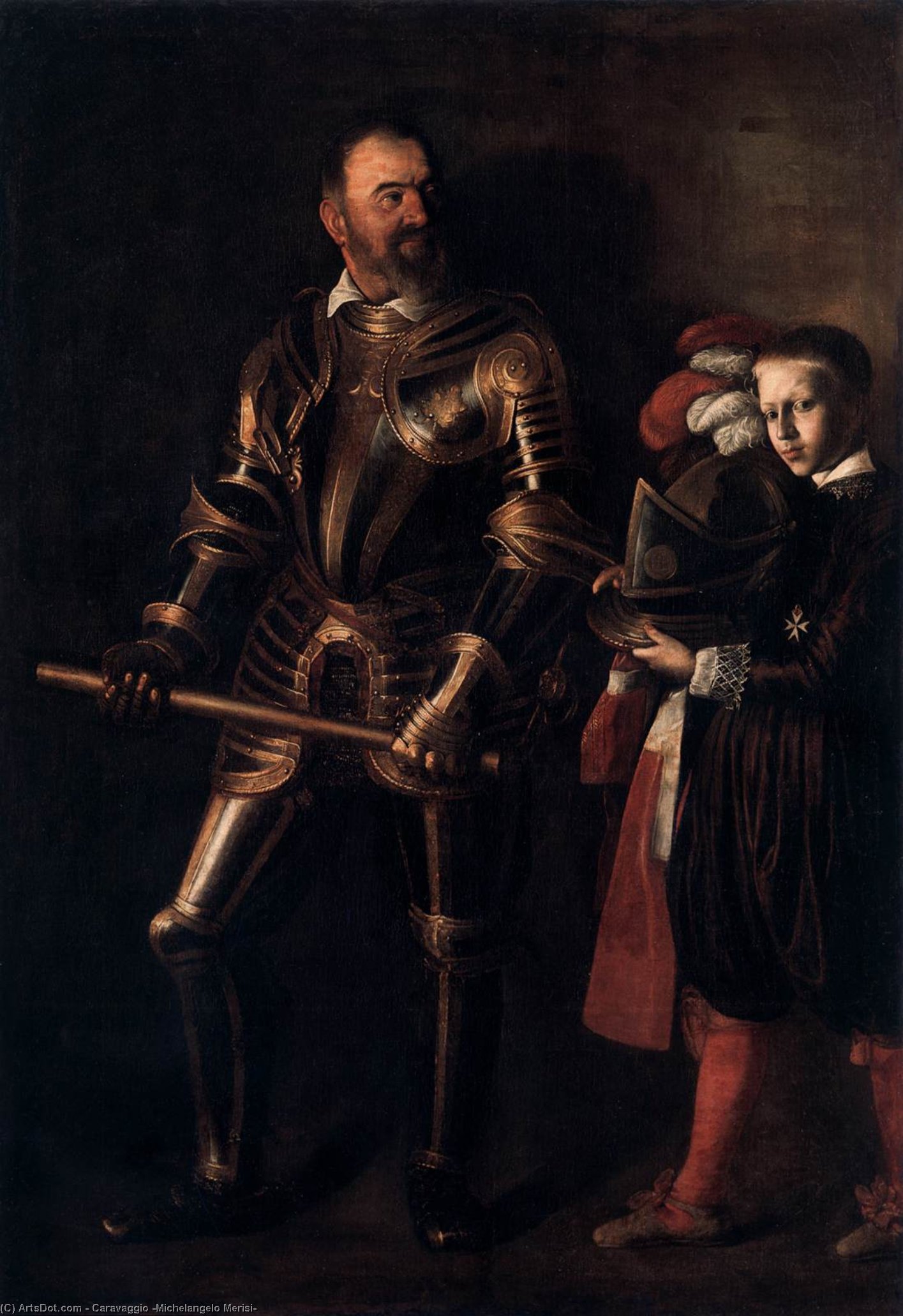 WikiOO.org - Encyclopedia of Fine Arts - Malba, Artwork Caravaggio (Michelangelo Merisi) - Portrait of Alof de Wignacourt