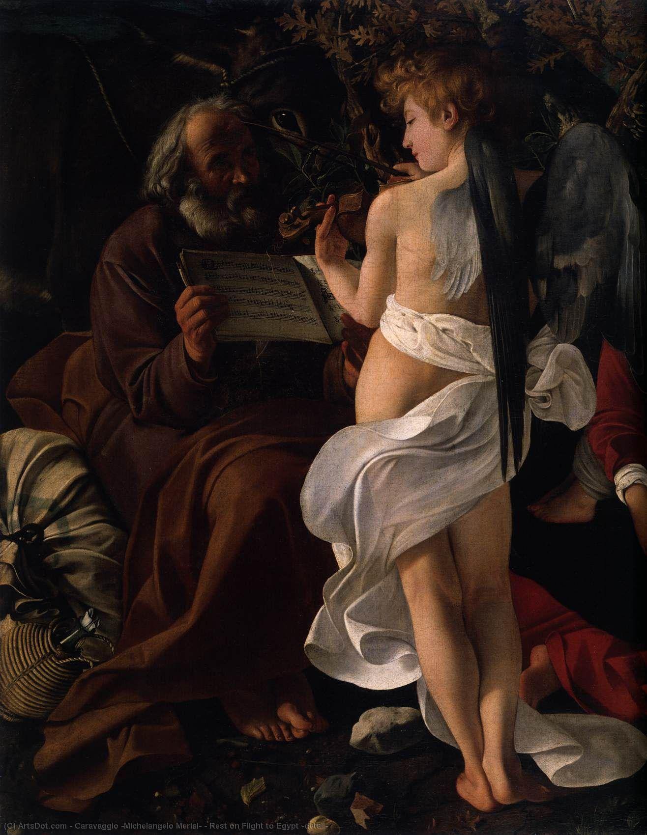 WikiOO.org - 백과 사전 - 회화, 삽화 Caravaggio (Michelangelo Merisi) - Rest on Flight to Egypt (detail)