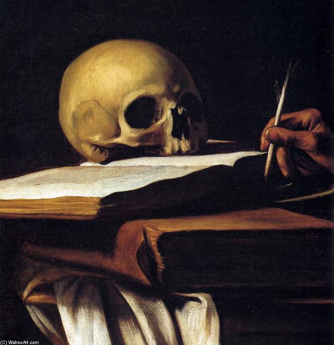 WikiOO.org - Енциклопедия за изящни изкуства - Живопис, Произведения на изкуството Caravaggio (Michelangelo Merisi) - St Jerome (detail)