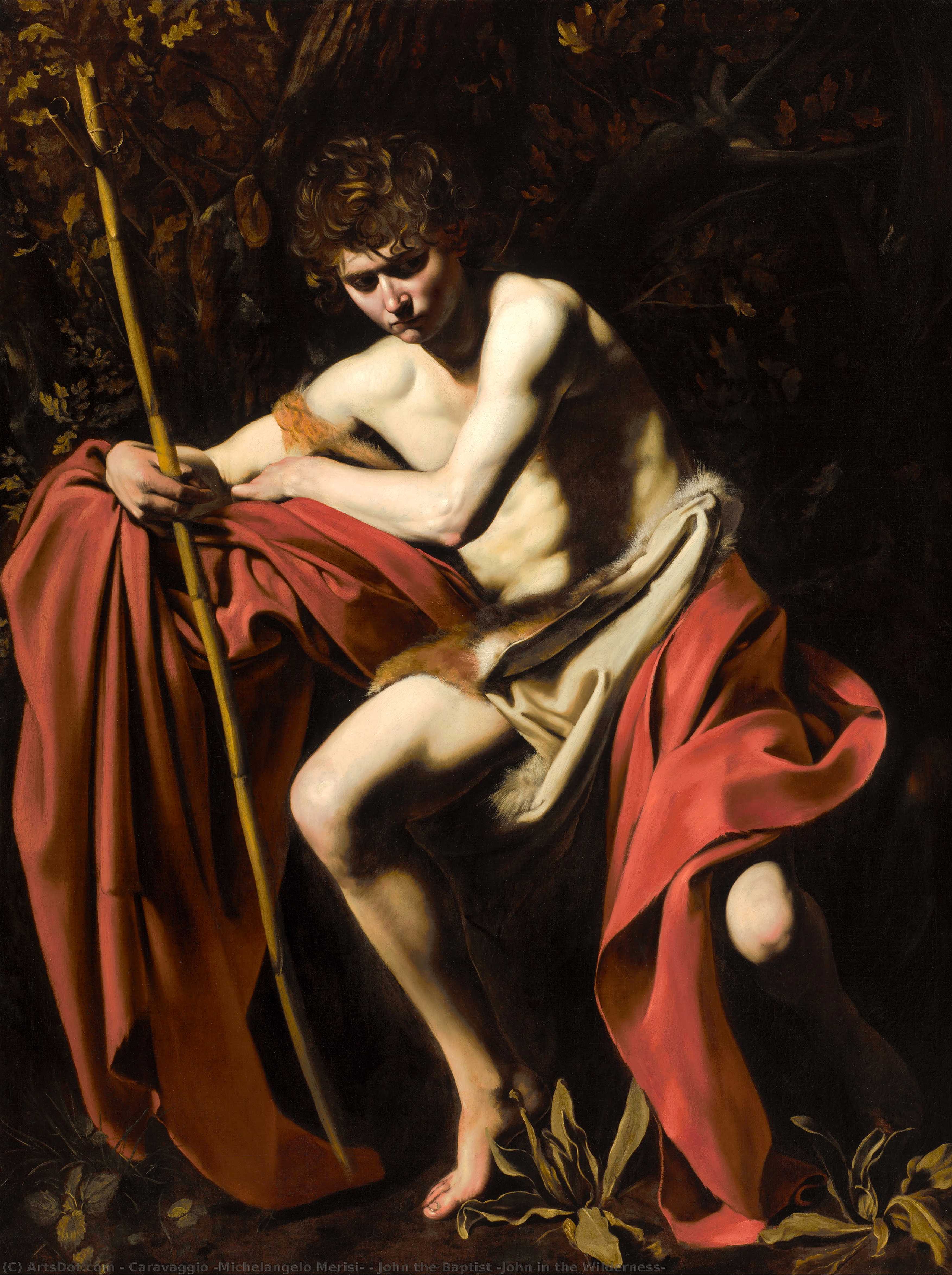 WikiOO.org - Güzel Sanatlar Ansiklopedisi - Resim, Resimler Caravaggio (Michelangelo Merisi) - St John the Baptist (10)
